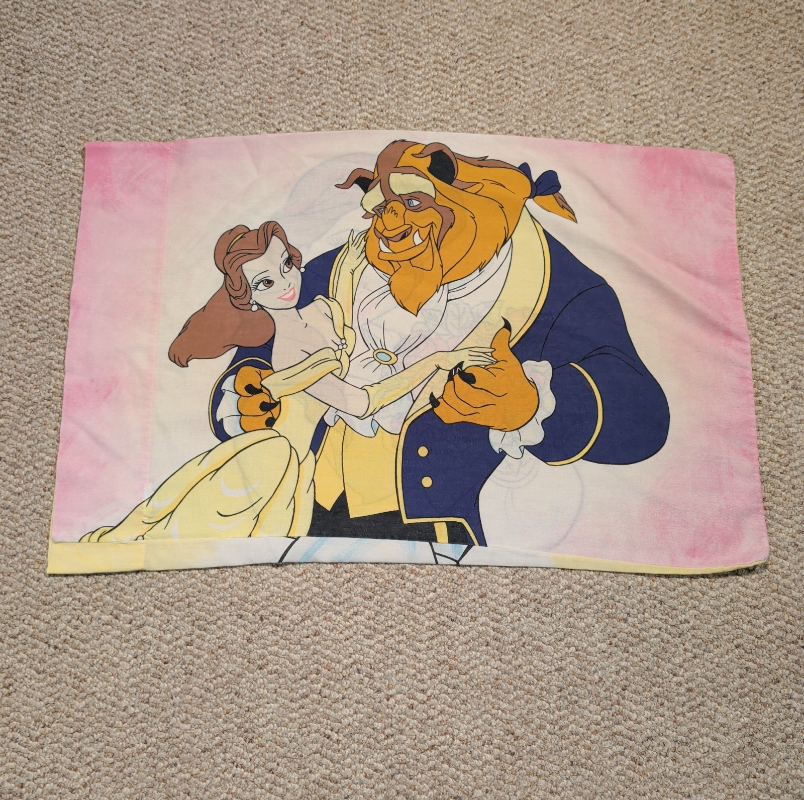 Vintage Disney Beauty and the Beast Belle Beast Pillowcase Pink Standard Bedding Vintage Disney Beauty and the Beast Belle Beast Pillowcase Pink Standard Bedding
