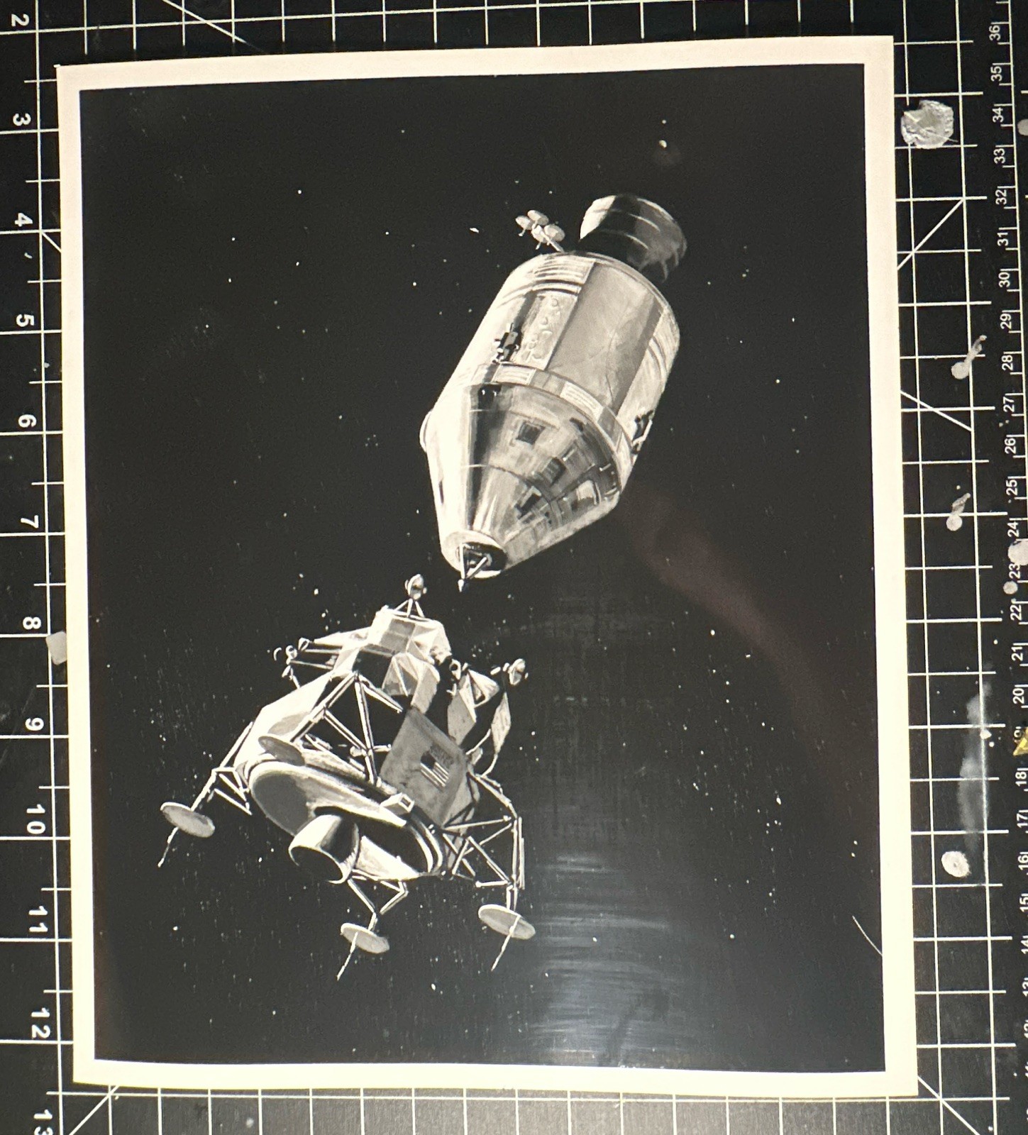 NASA Concept Art - Apollo LM In Orbit with CSM 8x10 Photo Paper NASA Concept Art - Apollo LM In Orbit with CSM 8x10 Photo Paper
