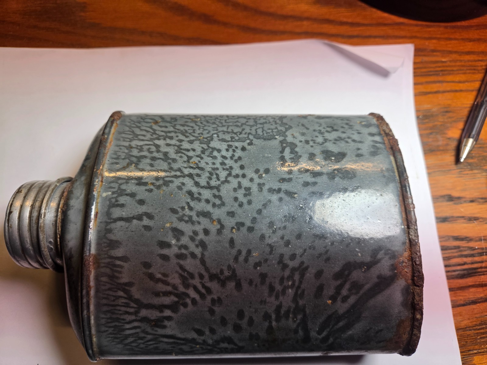 VINTAGE GRAY ENAMALWARE CANTEEN DOSE NOT LEAK VINTAGE GRAY ENAMALWARE CANTEEN DOSE NOT LEAK