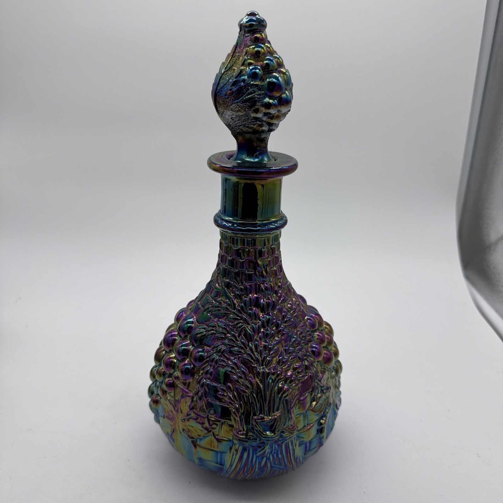 Fenton Golden Harvest Decanter Bottle w/ Stopper Amethyst Carnival Fenton Golden Harvest Decanter Bottle w/ Stopper Amethyst Carnival