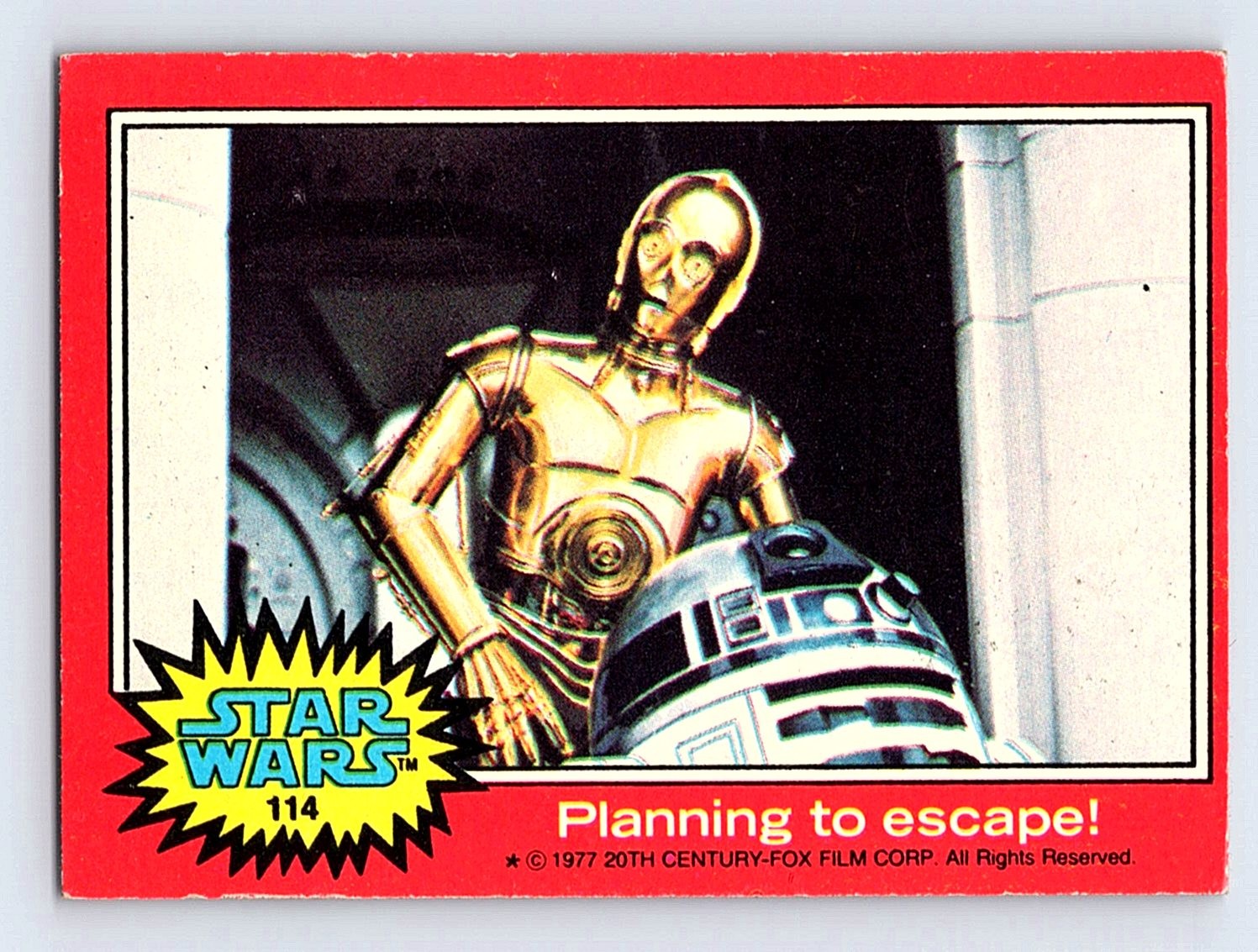 1977 Topps Star Wars #114 Planning to escape 1977 Topps Star Wars #114 Planning to escape