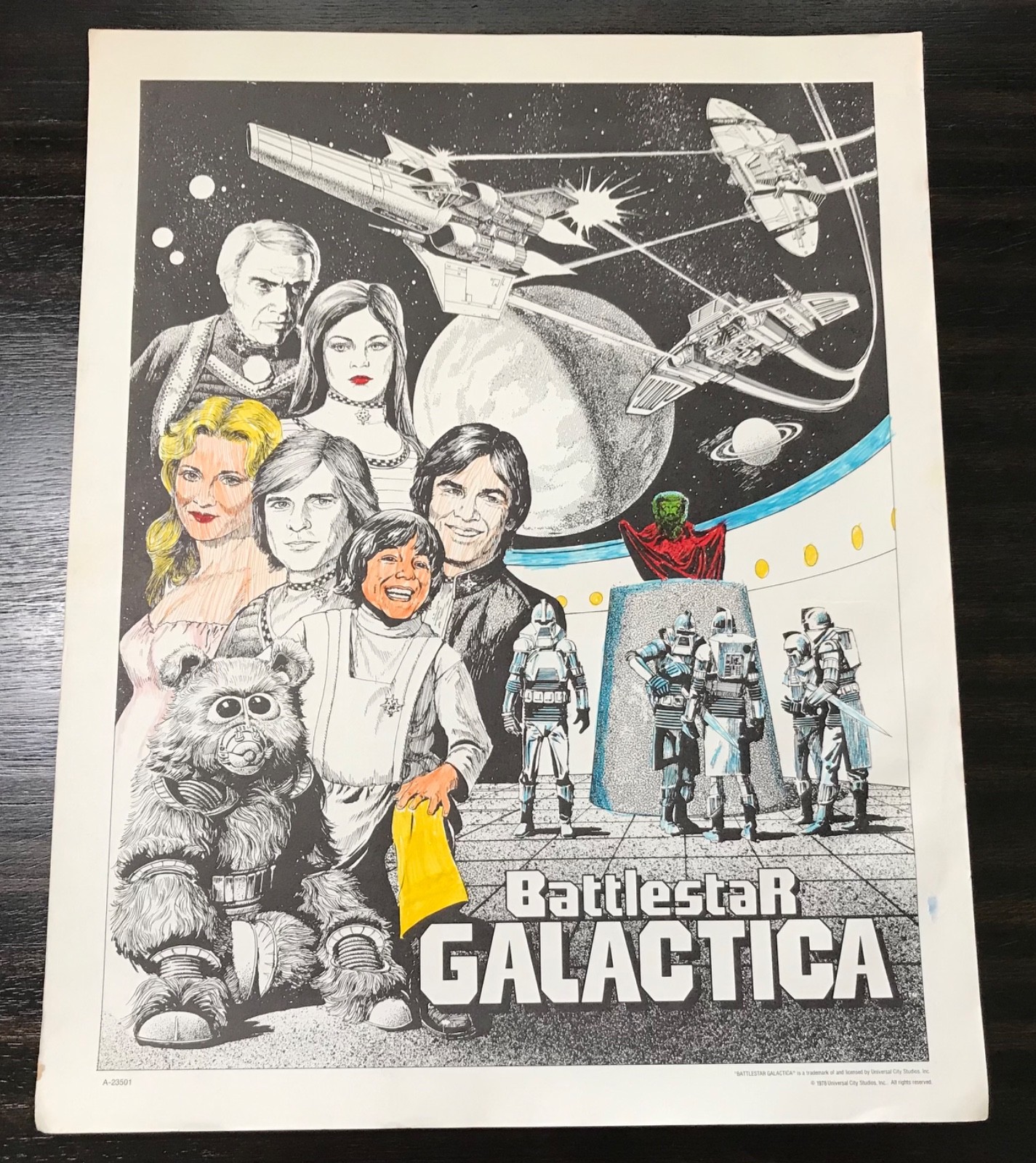 VTG 1978 Battlestar Galactica Original Craft Master Coloring Poster 17.5 x 22 VTG 1978 Battlestar Galactica Original Craft Master Coloring Poster 17.5 x 22
