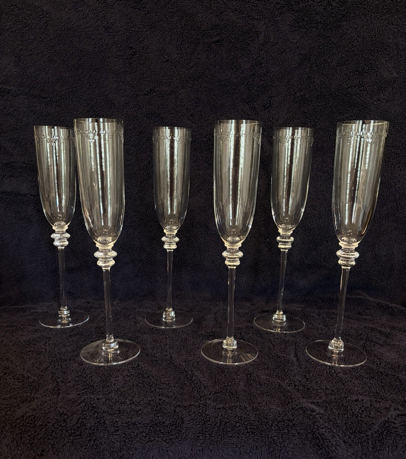 Vintage Holmegaard Royal Copenhagen Aida Champagne Flutes Michael Bang Set of 6