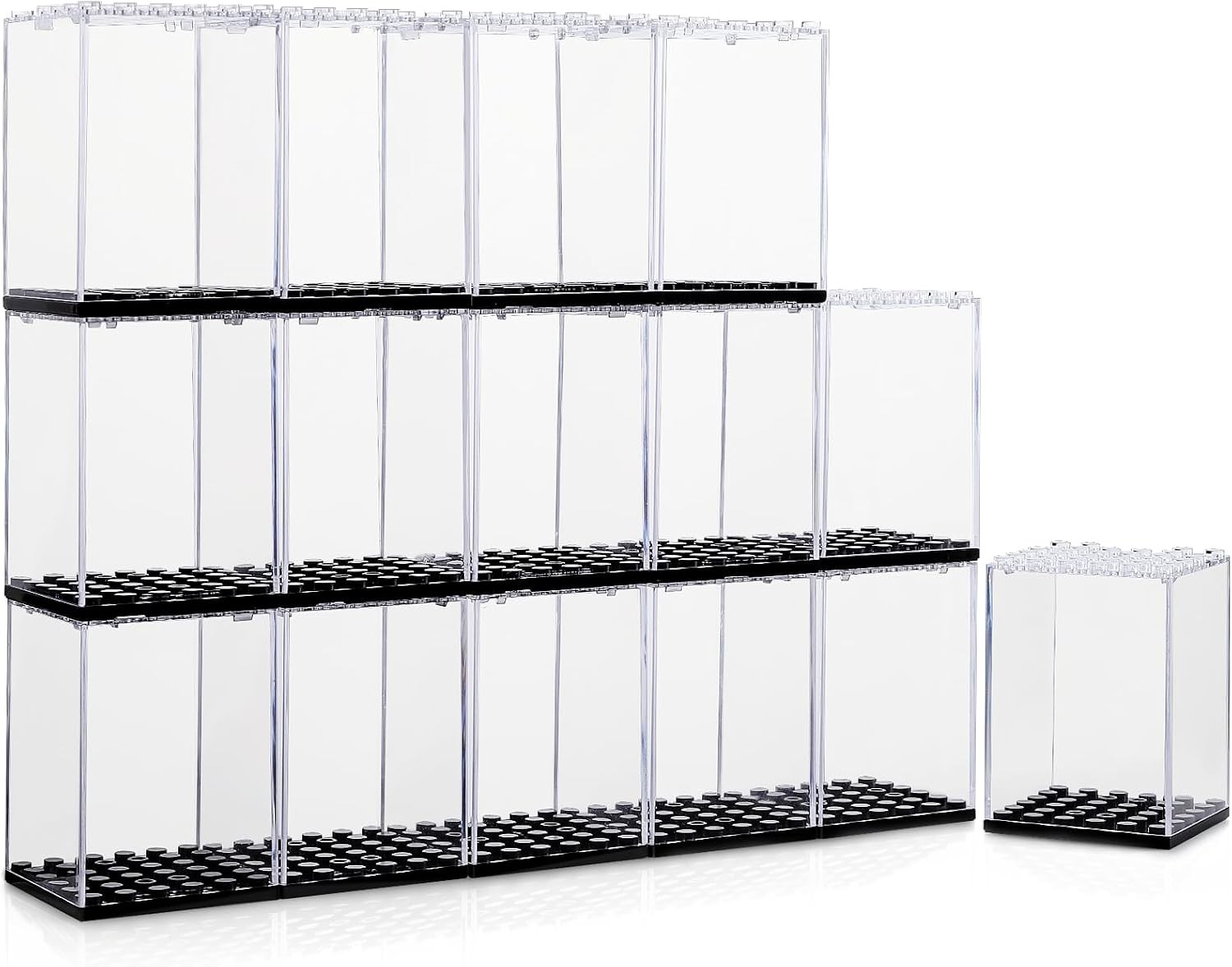 15x Minifigure Display Cases Acrylic Stackable Dust-Proof Lego Compatible