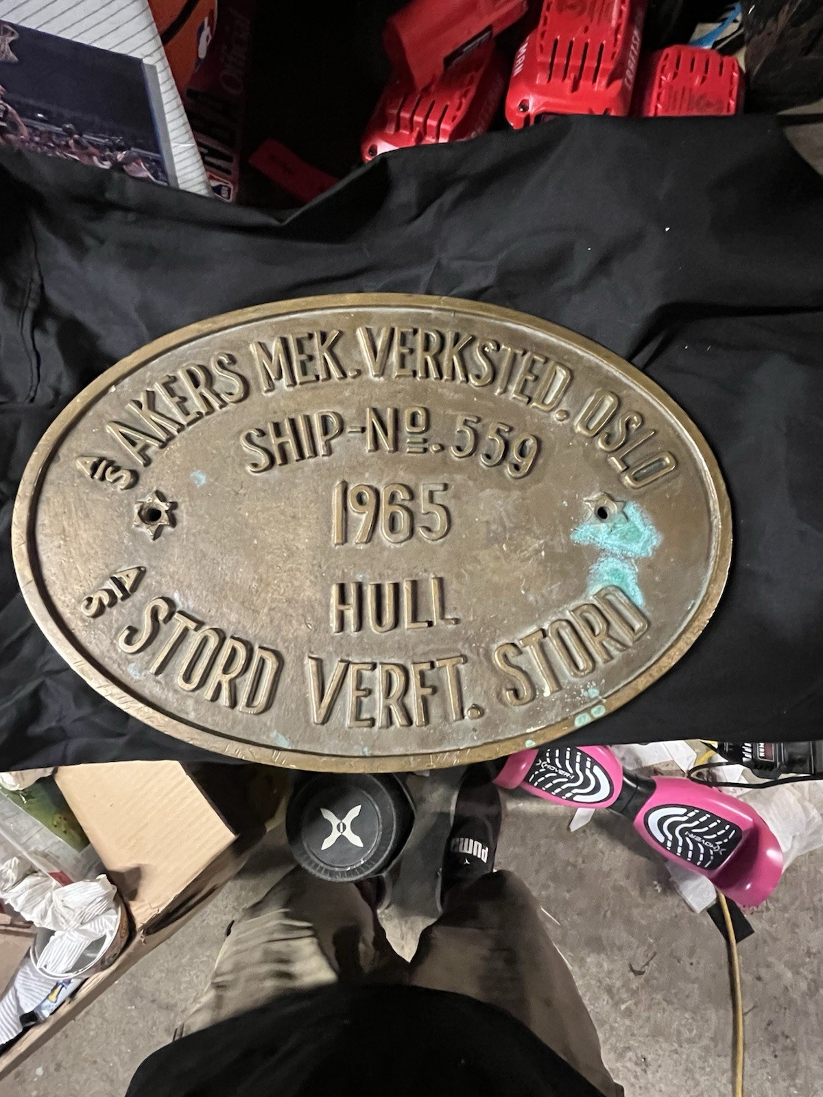 Vintage brass ship sign  Vintage brass ship sign 