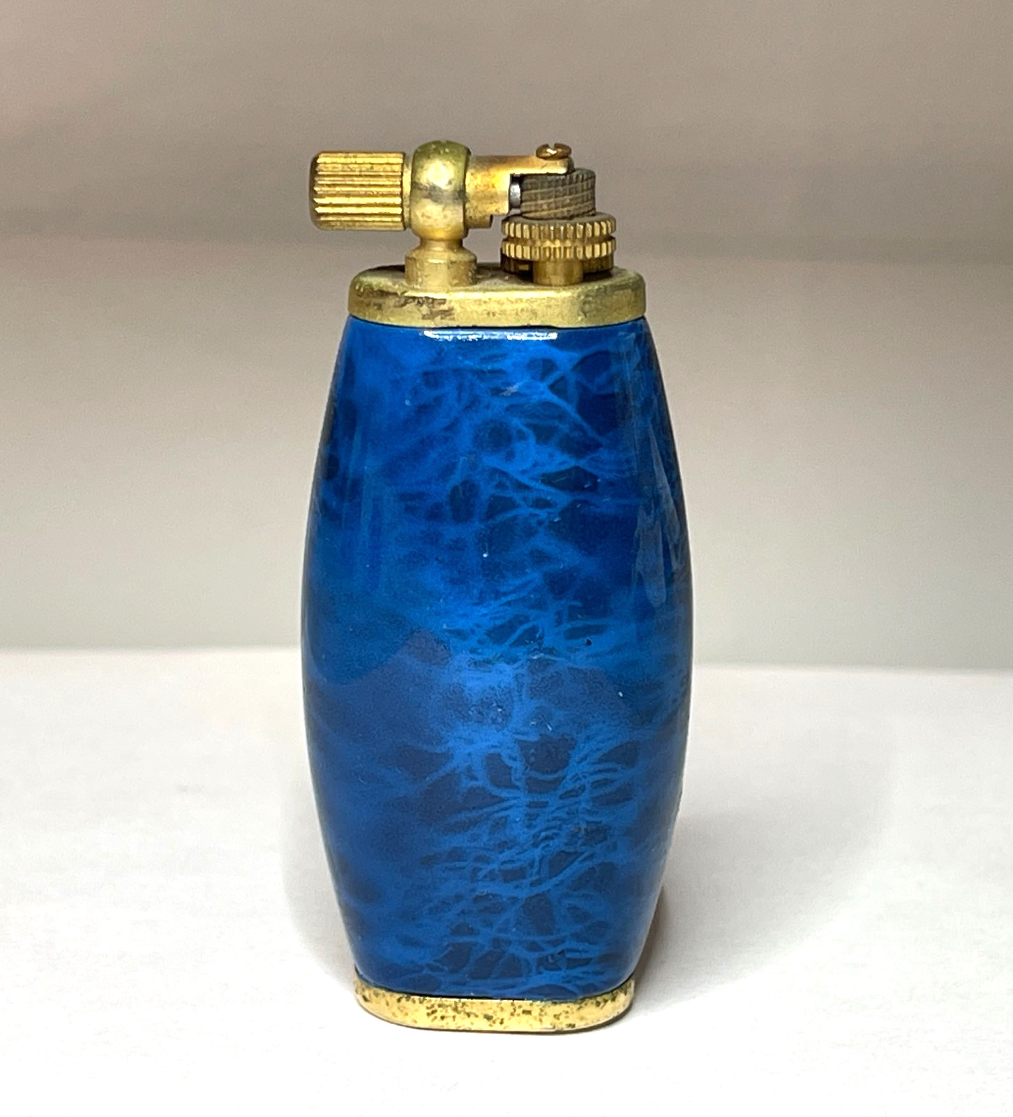 Vintage Blue Glaze Lighter Mid Century Retro
