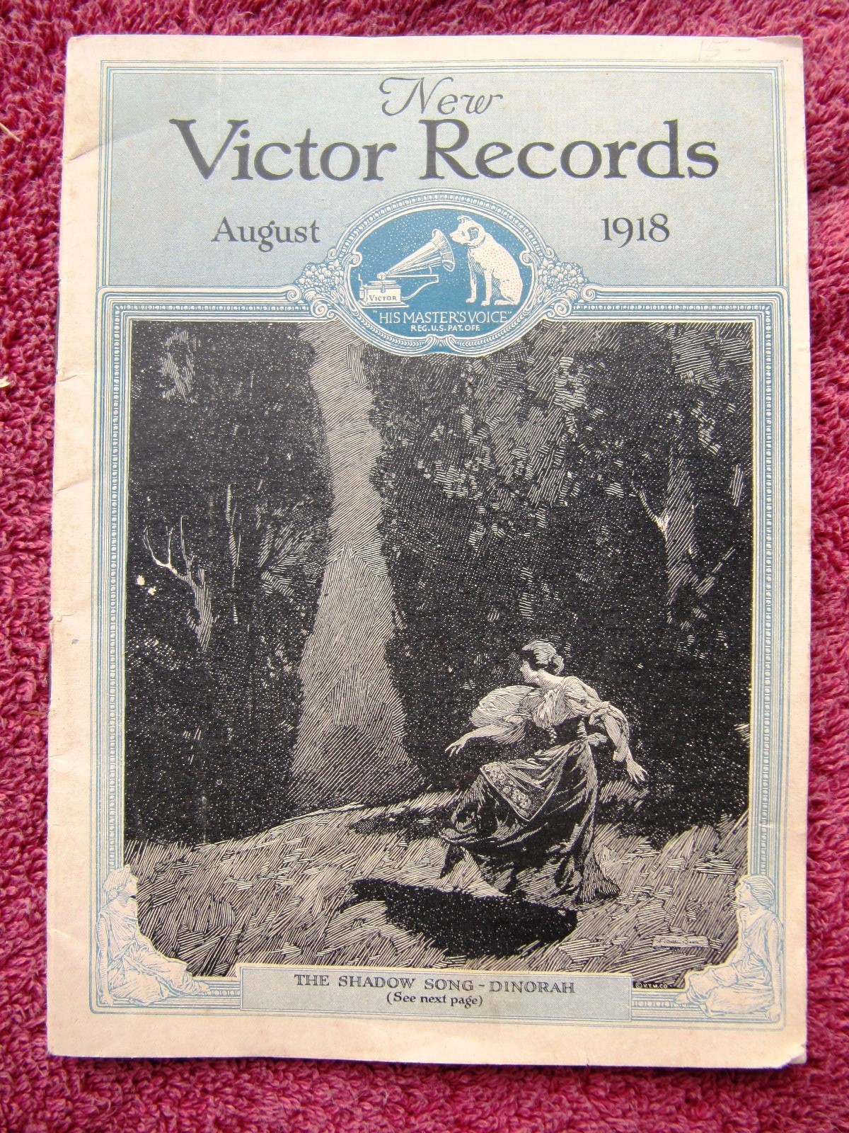 New VICTOR RECORDS Aug 1918 W WAR I Billy Murray Send Picture fr Berlin Victrola