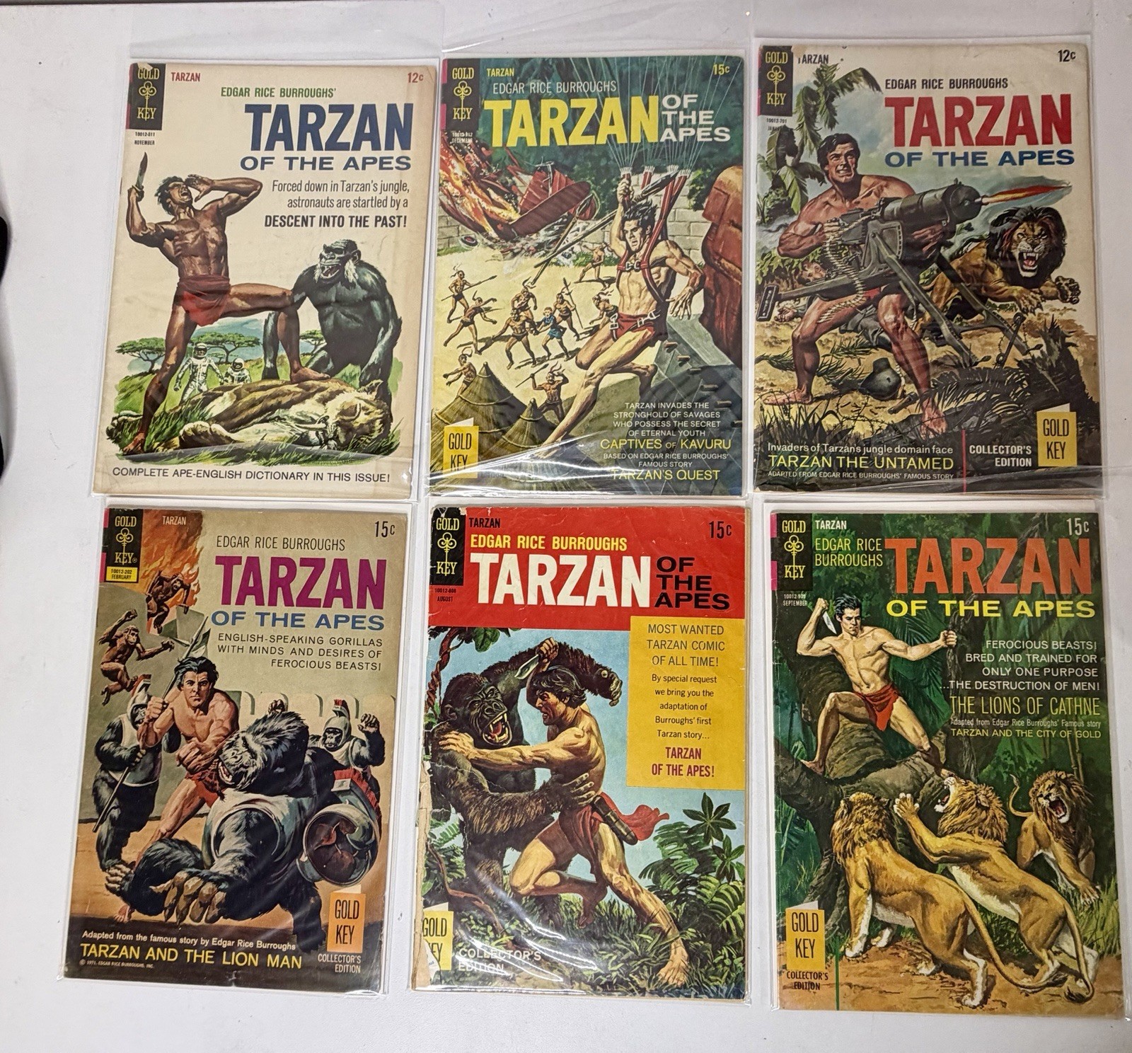 Tarzan Gold Key Comic Lot 6 pieces Edgar Rice Burroughs Lot #3 Tarzan Gold Key Comic Lot 6 pieces Edgar Rice Burroughs Lot #3
