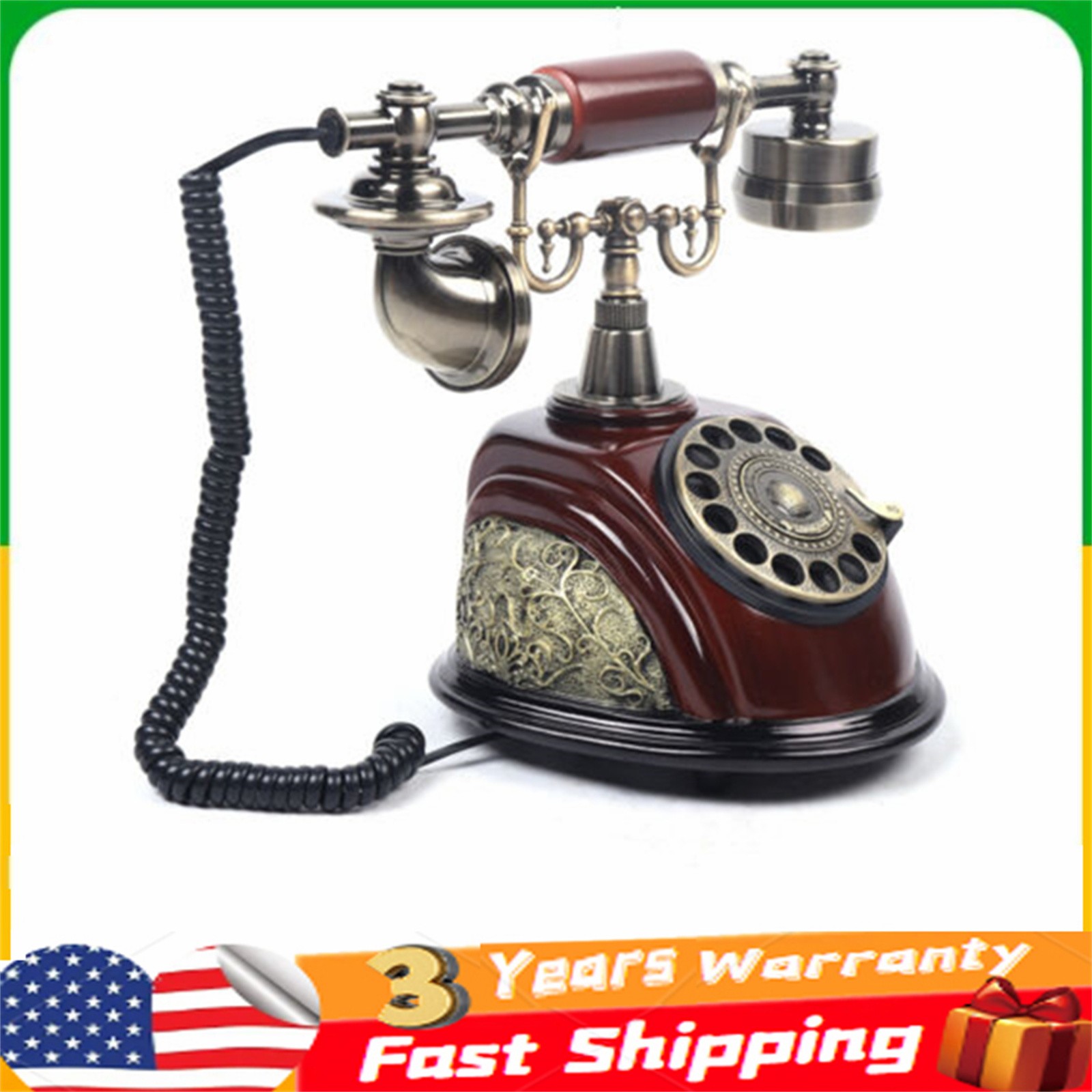 Vintage Rotary Dial Telephone Phone Working Vintage Retro Old Fashion Telephone