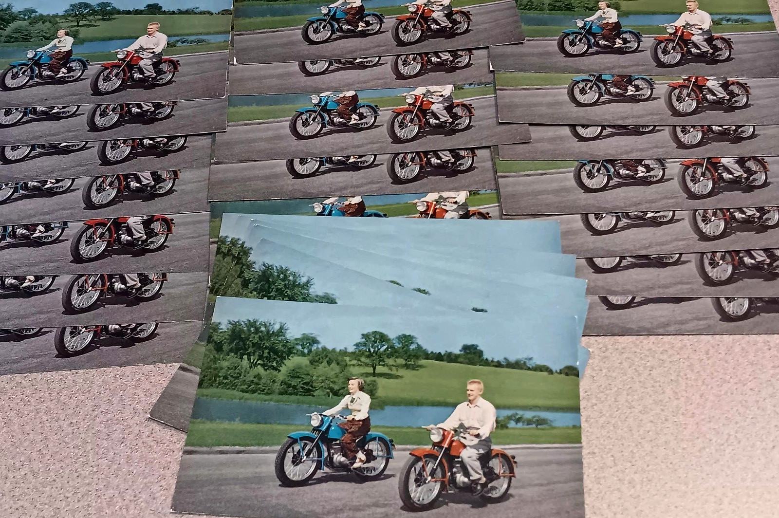 28 Vintage 1951 HARLEY DAVIDSON 125 Motorcycle POSTCARDS *$* UNUSED NOS *$*