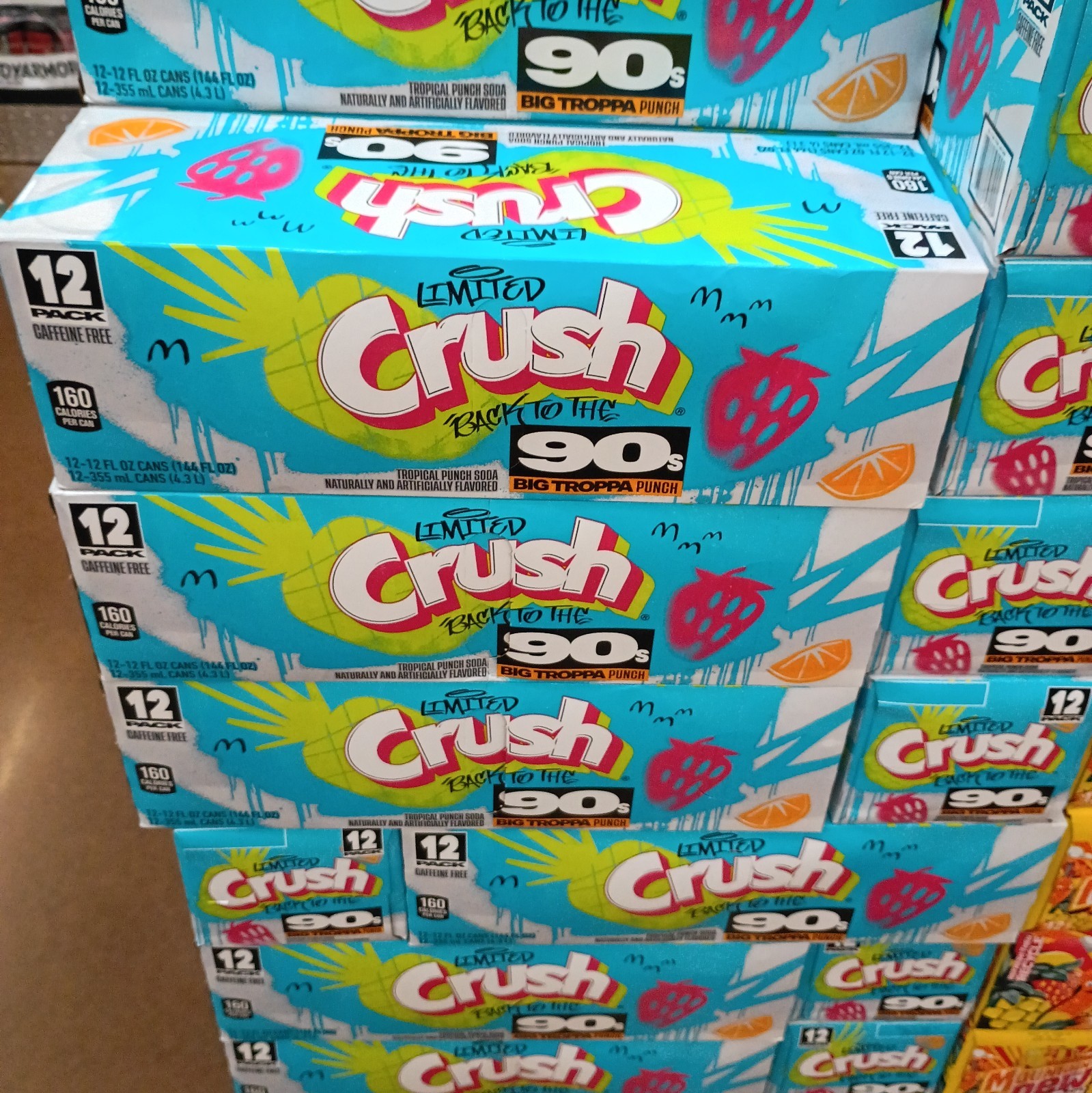 2x Crush Back to the 90s Lmtd Edtn Big Troppa Tropical Punch 12 Packs- 24 Cans 2x Crush Back to the 90s Lmtd Edtn Big Troppa Tropical Punch 12 Packs- 24 Cans