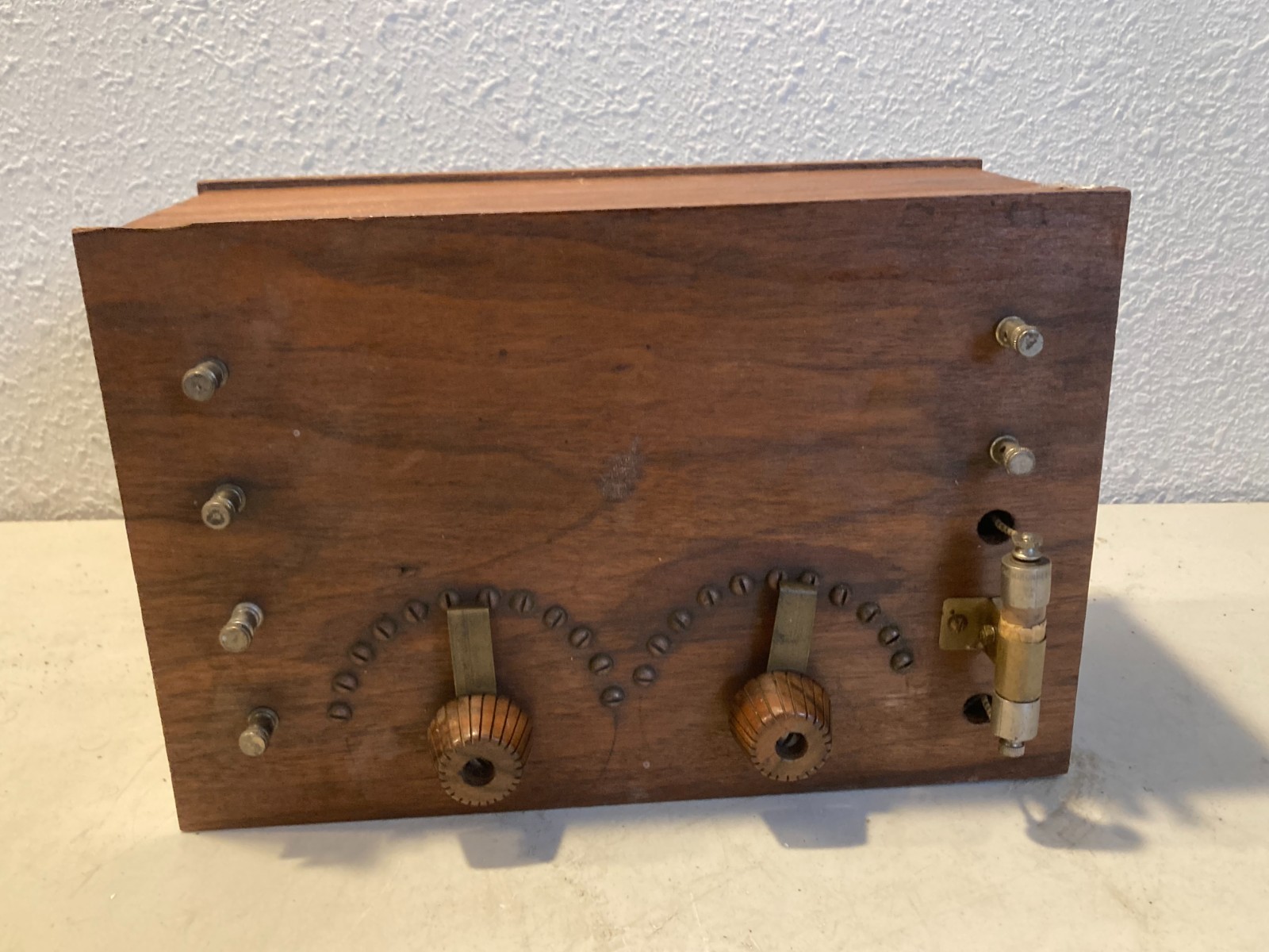 Antique 1910s-1920s Wireless Crystal Radio Receiver Tuner Coil Early Homemade Antique 1910s-1920s Wireless Crystal Radio Receiver Tuner Coil Early Homemade