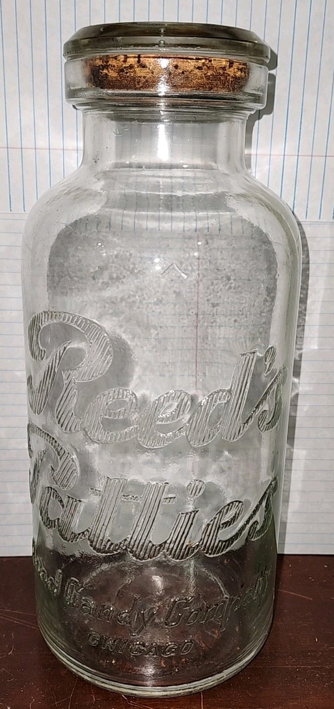 Reeds Patties Store Counter Top Display Jar 11 1/2