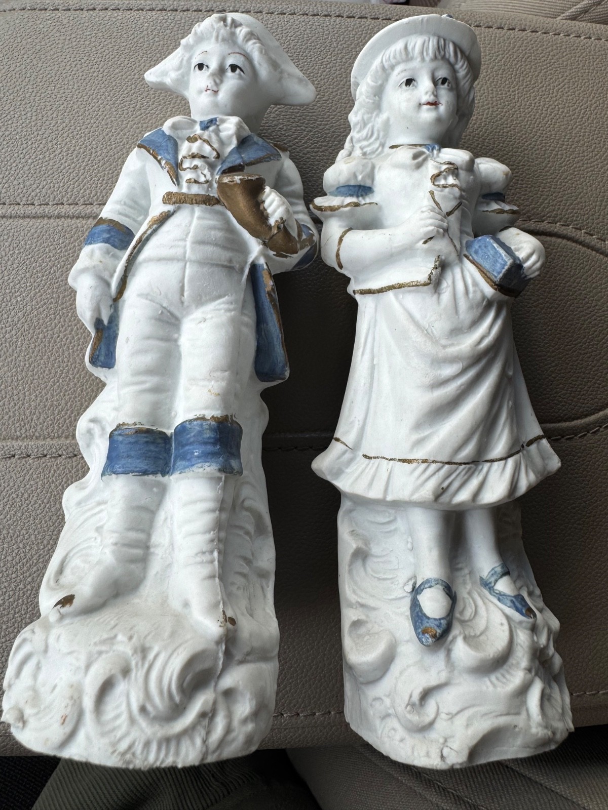 Antique Carl Schneider Grafenthal German Bisque Figurines Pair Colonial Couple Antique Carl Schneider Grafenthal German Bisque Figurines Pair Colonial Couple
