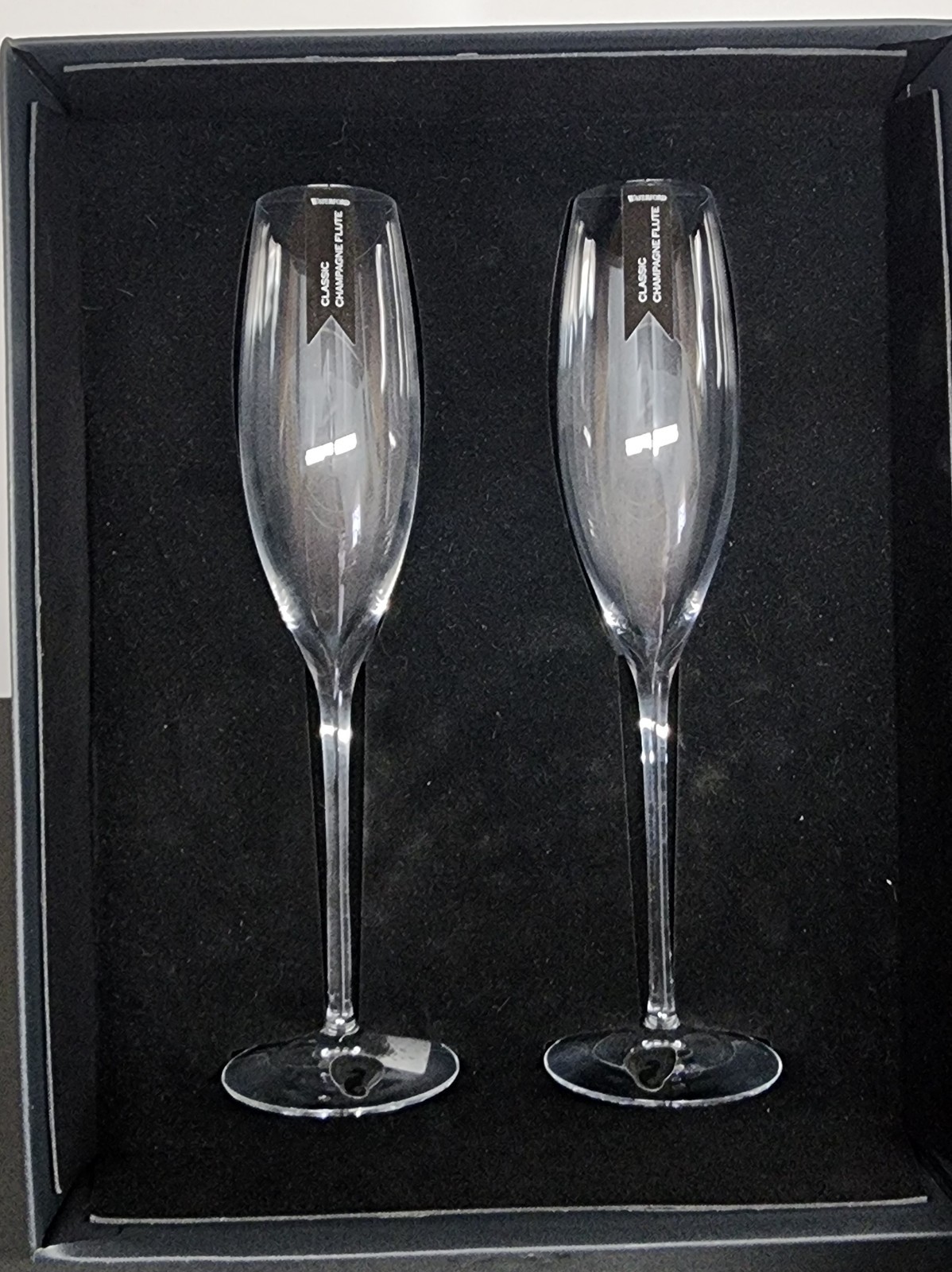 Waterford Fine Crystal Elegance  Champagne Flutes New With Factory Box