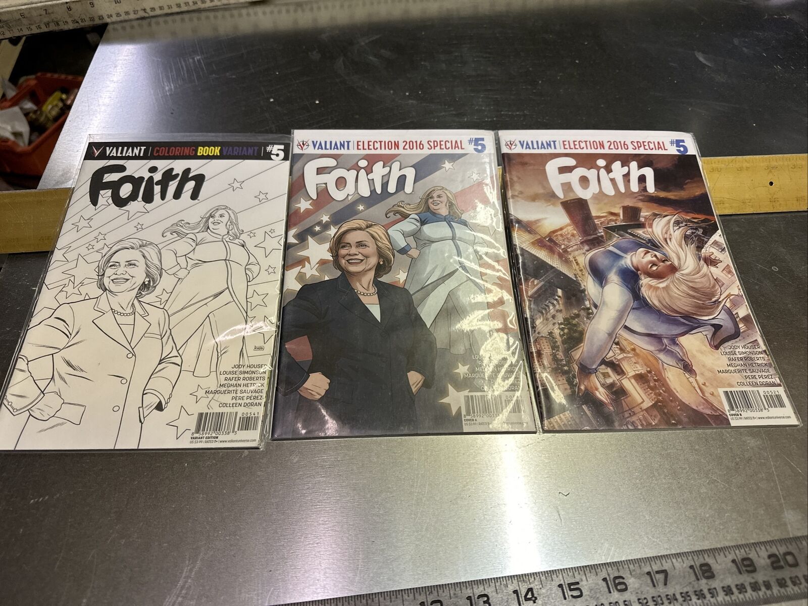 Faith #5 Hillary Clinton Coloring Book Variant, Cover A, And Cover B