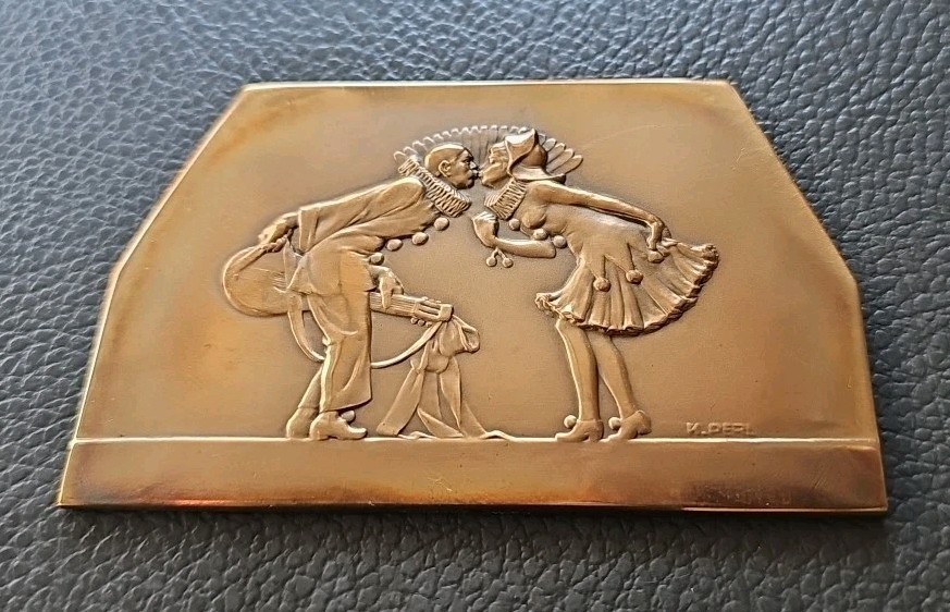 Antique Karl Perl Austrian Bronze Relief Plaque, Antique Karl Perl Austrian Bronze Relief Plaque,