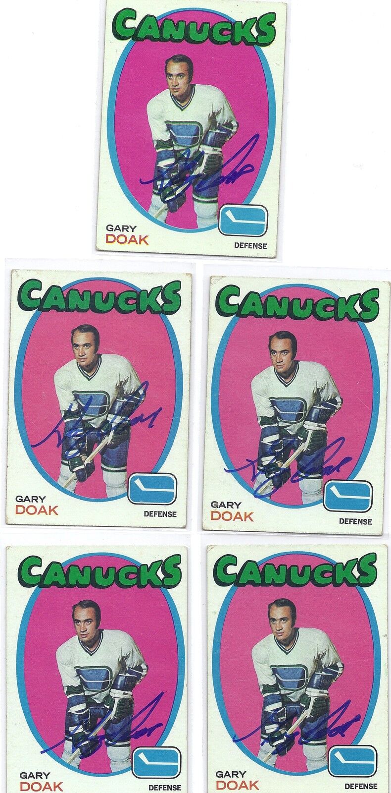 1971-72 Topps #87 Gary Doak Vancouver Canucks Autographed Hockey Card