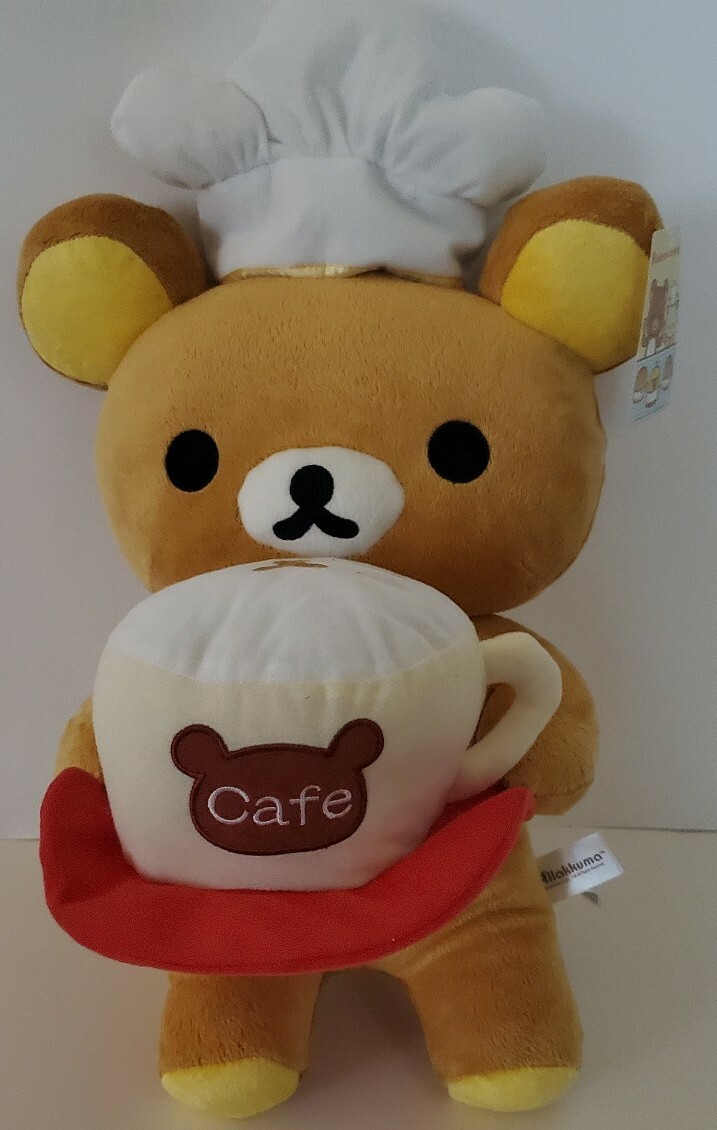 NWT Big 19” Rilakkuma Plush - Cafe Cup Waiter Chef Hat Waiter San-X NWT Big 19” Rilakkuma Plush - Cafe Cup Waiter Chef Hat Waiter San-X
