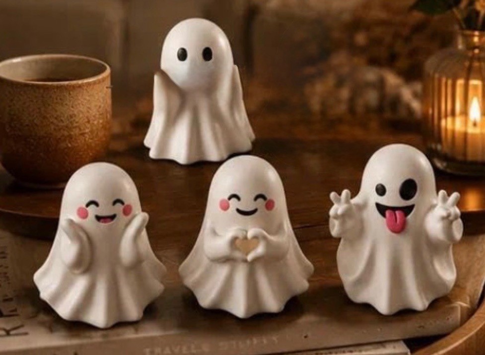 Halloween Ghost Figurines Spooky Cute Funny Adorable set of 4 *BRAND NEW/SEALED Halloween Ghost Figurines Spooky Cute Funny Adorable set of 4 *BRAND NEW/SEALED