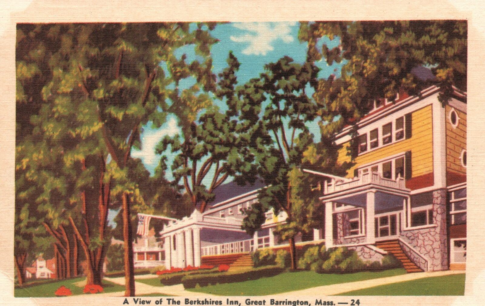 Vintage Postcard 1930\'s A View Of Berkshires Inn Great Barrington Massachusetts