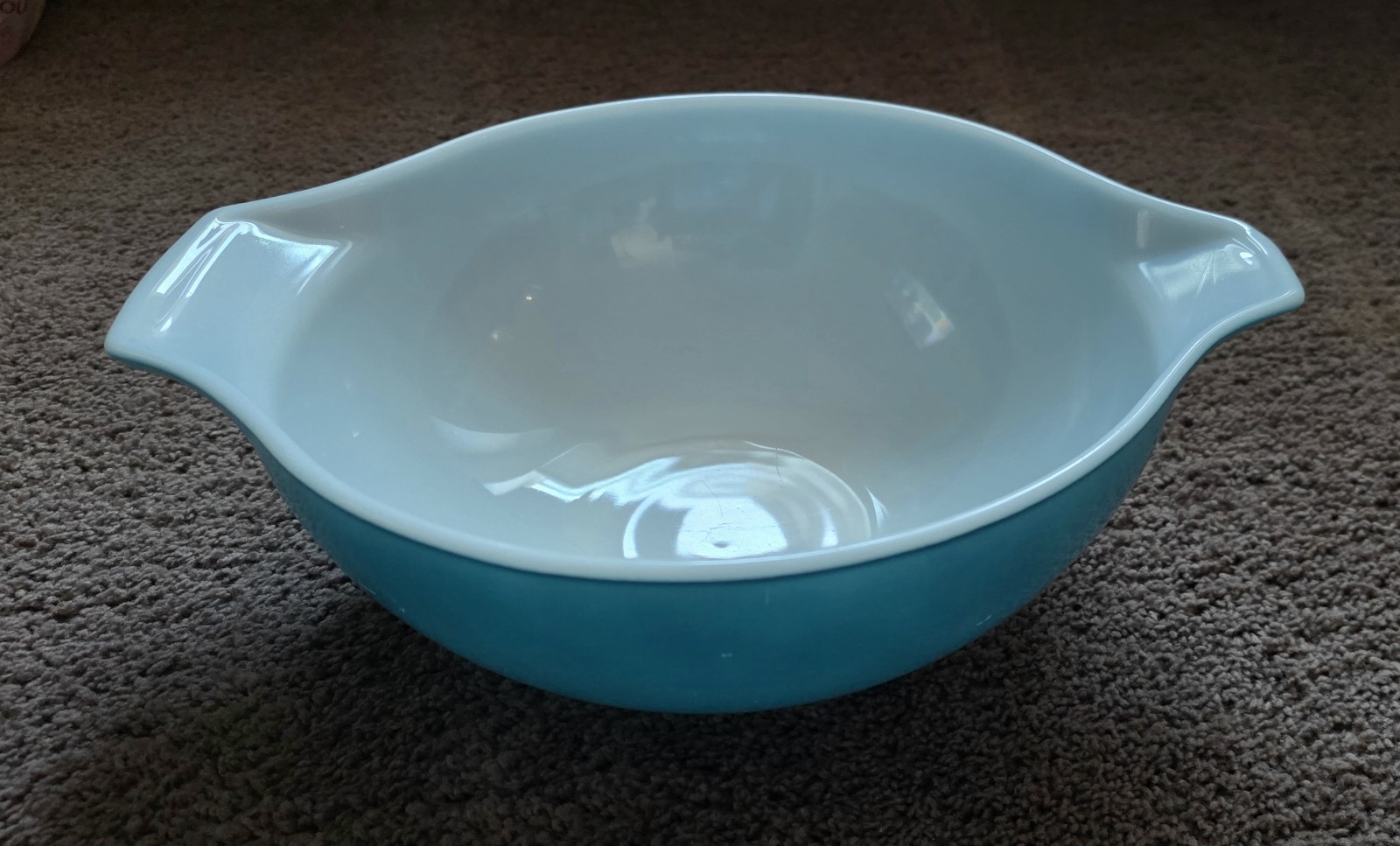 Pyrex #444 Cinderella Mixing Bowl 4 Qt Turquoise Blue 1960s Vintage 