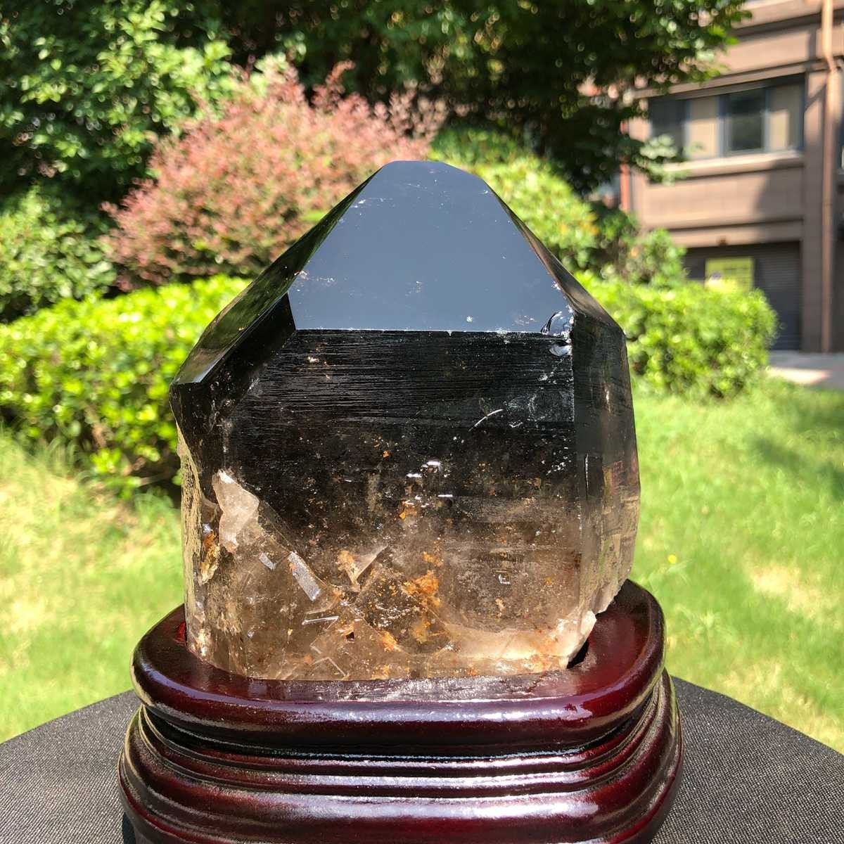 5.12LB Natural Smoky Quartz Specimen Healing Decoration+base