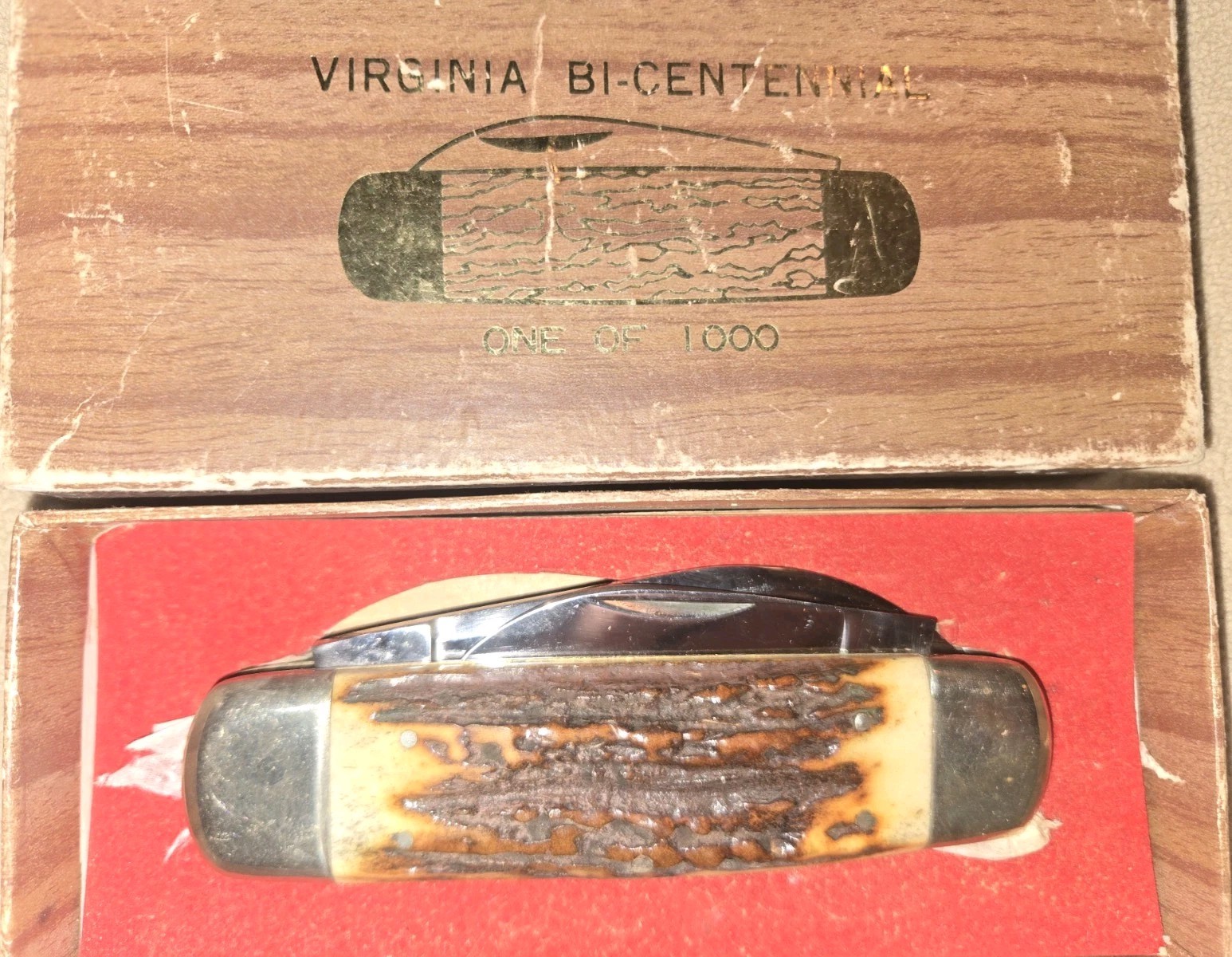 Taylor Cutlery Bicentennial Virginia Limited Edition Knife Stag Handle Taylor Cutlery Bicentennial Virginia Limited Edition Knife Stag Handle