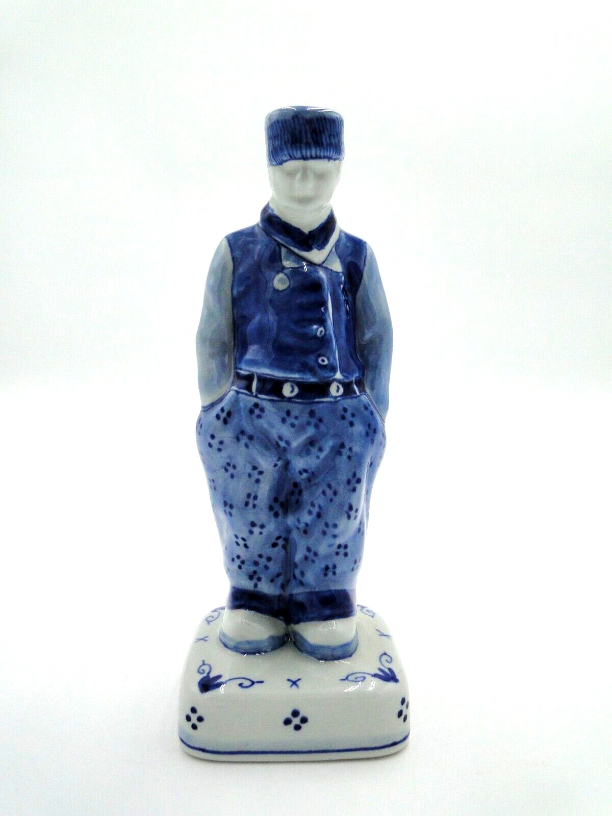 Vintage Royal Delft Farmer Small Figurine 6 1/4” Tall