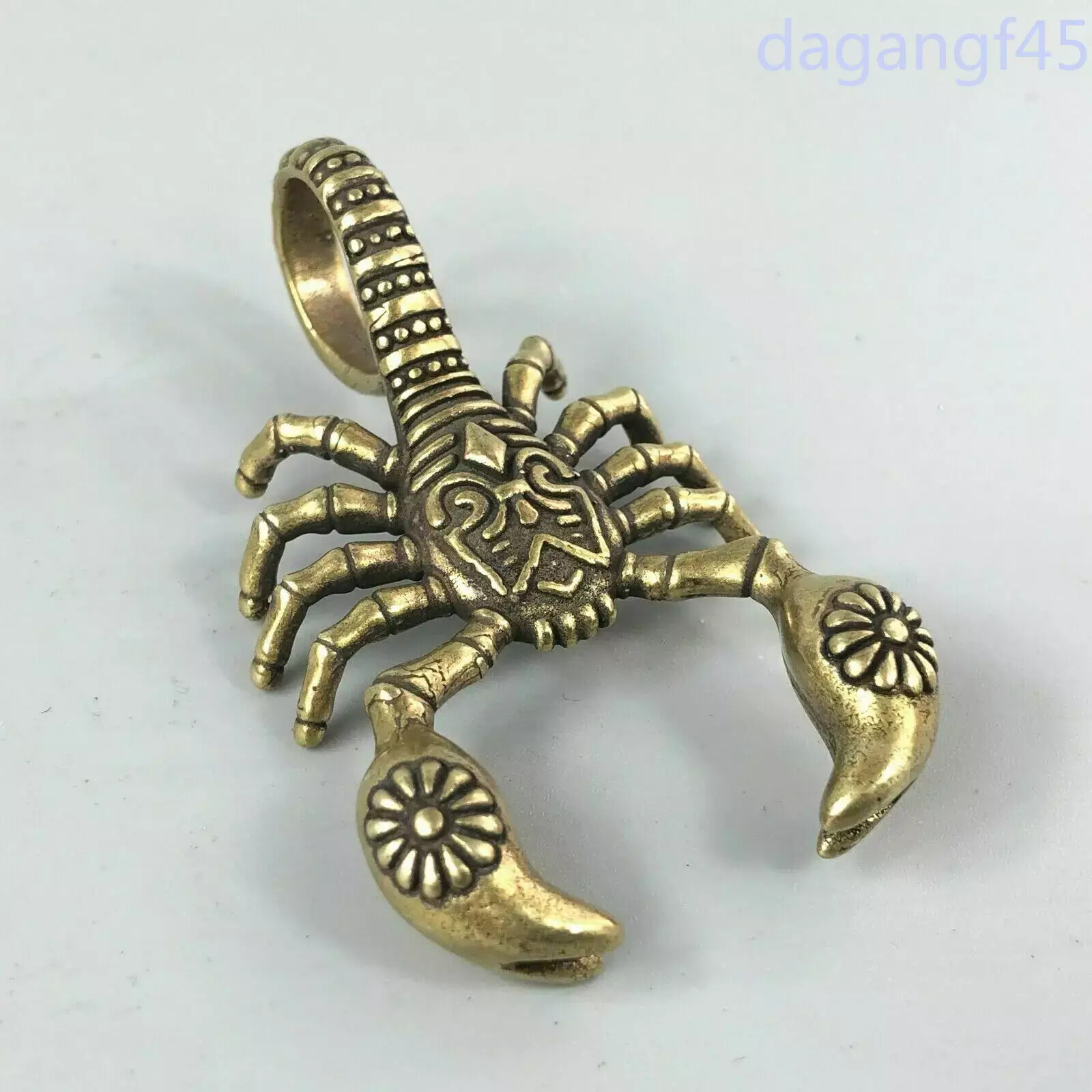Exquisite Chinese Collectible Rare Old Brass Handwork Poisonous Scorpions Statue