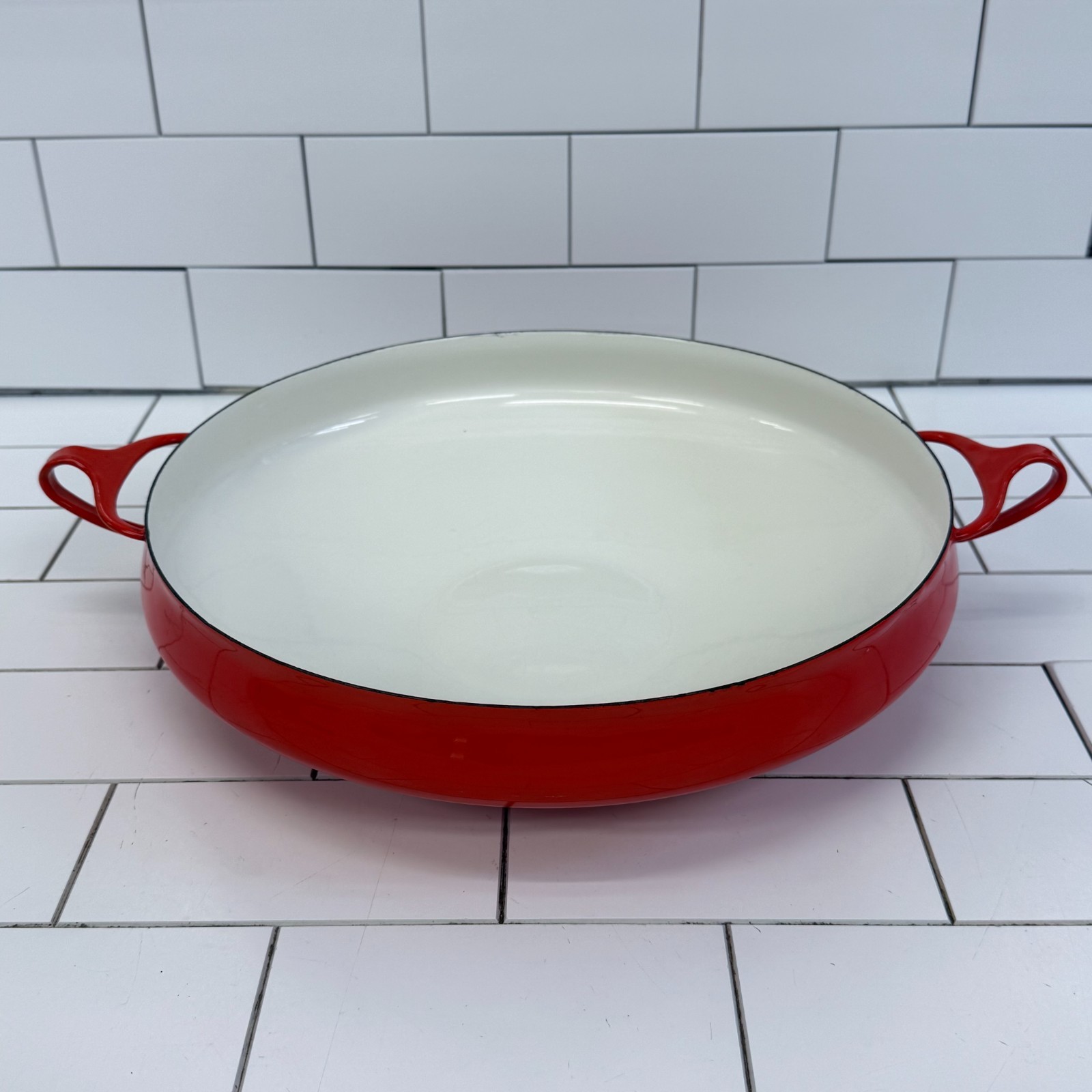 Dansk Kobenstyle Paella Pan Jens Quistgaard Red Vintage 1960s Mid Century Dansk Kobenstyle Paella Pan Jens Quistgaard Red Vintage 1960s Mid Century