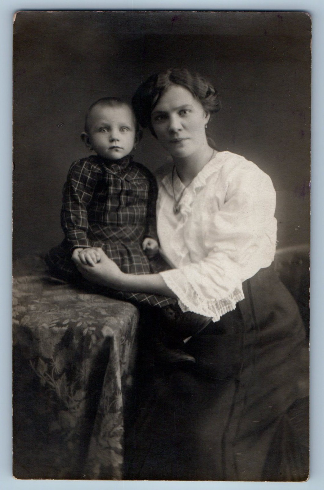 c1910's Mother And Baby Studio Portrait RPPC Photo Unposted Antique Postcard c1910's Mother And Baby Studio Portrait RPPC Photo Unposted Antique Postcard