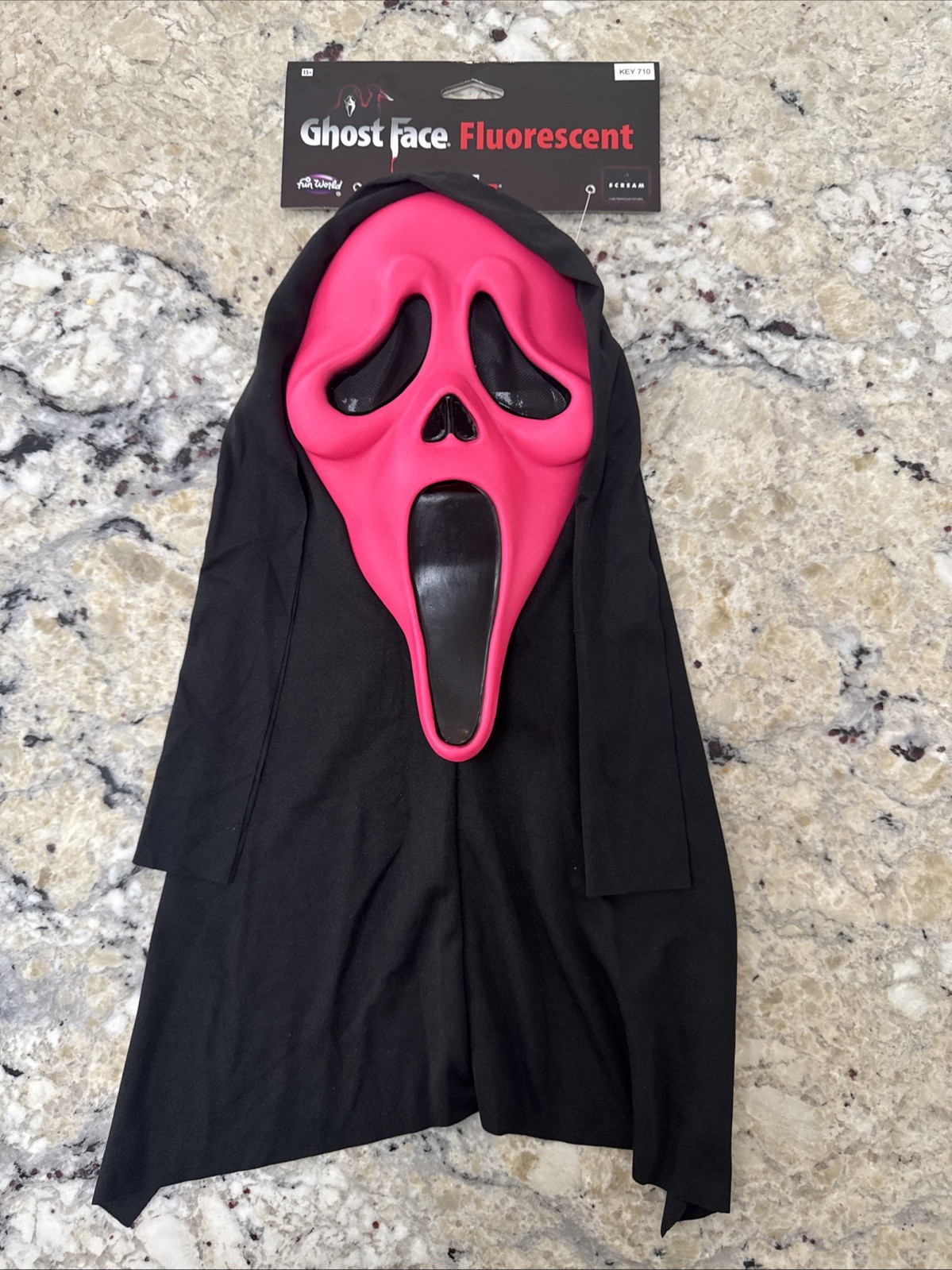 Scream Ghostface Fluorescent Neon Hot Pink Mask Fun World Horror halloween RARE Scream Ghostface Fluorescent Neon Hot Pink Mask Fun World Horror halloween RARE