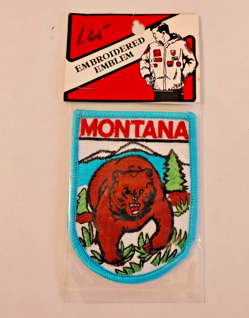 Embroidered Emblem Montana Patch Badge, Bear, Vintage Montana Travel Souvenir Embroidered Emblem Montana Patch Badge, Bear, Vintage Montana Travel Souvenir