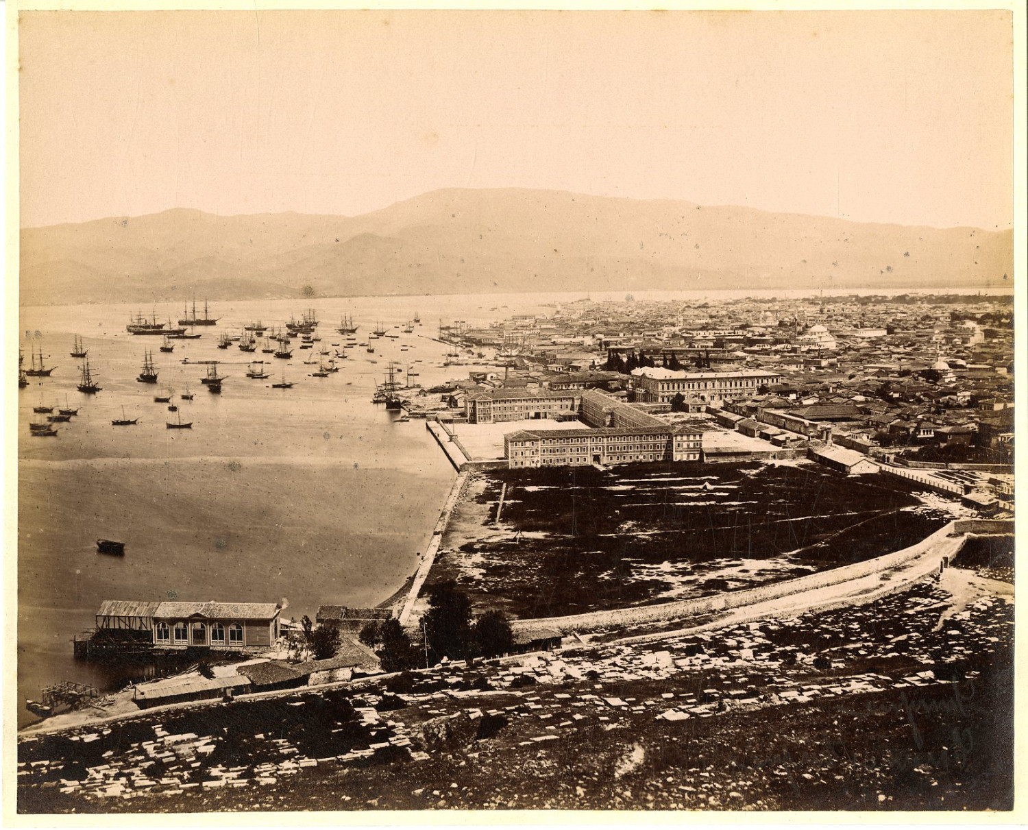 Turkey, Smyrna. Eski İzmirin Vintage Albumen Print. Vintage Turkey Tirage al Turkey, Smyrna. Eski İzmirin Vintage Albumen Print. Vintage Turkey Tirage al