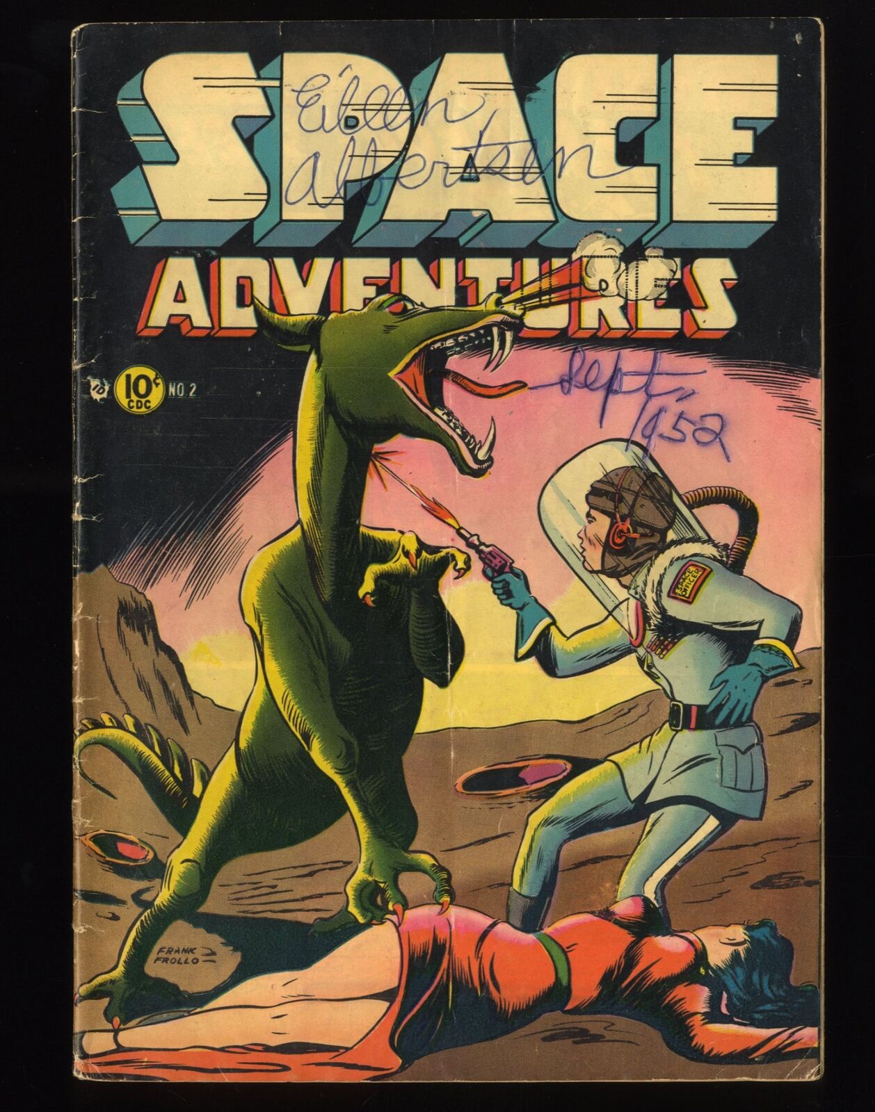 Space Adventures #2 GD/VG 3.0 Classic Frank Grollo Cover Charlton 1952