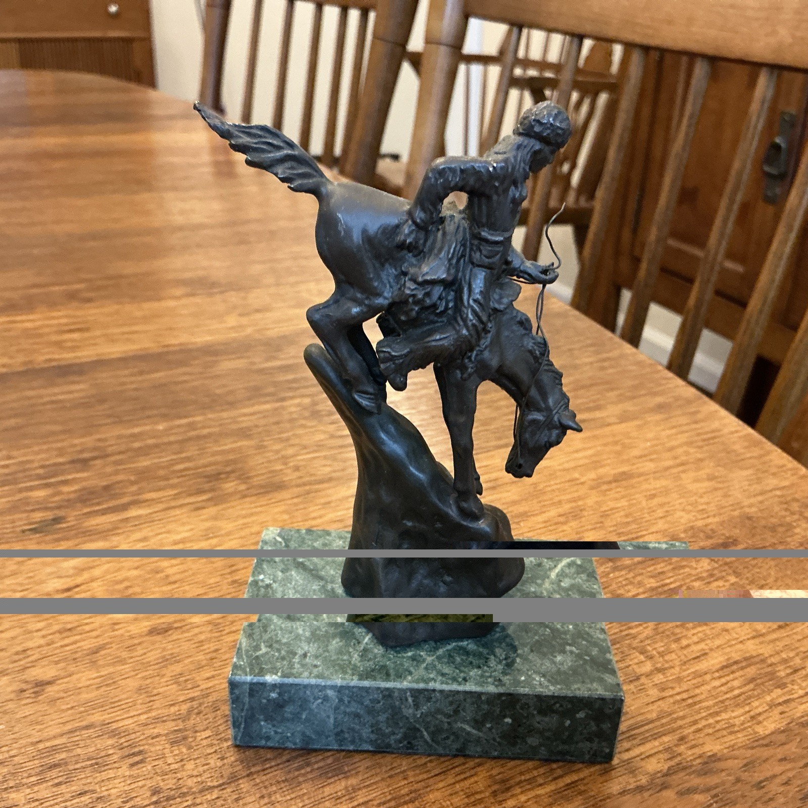 VTG Frederic Remington Bronze Statue On Marble Base “Mountain Man” Reproduction VTG Frederic Remington Bronze Statue On Marble Base “Mountain Man” Reproduction