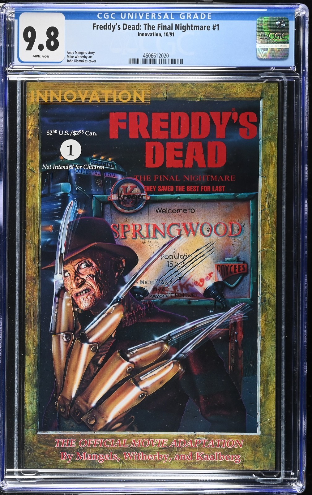 Freddy's Dead: The Final Nightmare #1 1991 CGC 9.8 NM/MT WHITE P Mangels Kreuger Freddy's Dead: The Final Nightmare #1 1991 CGC 9.8 NM/MT WHITE P Mangels Kreuger