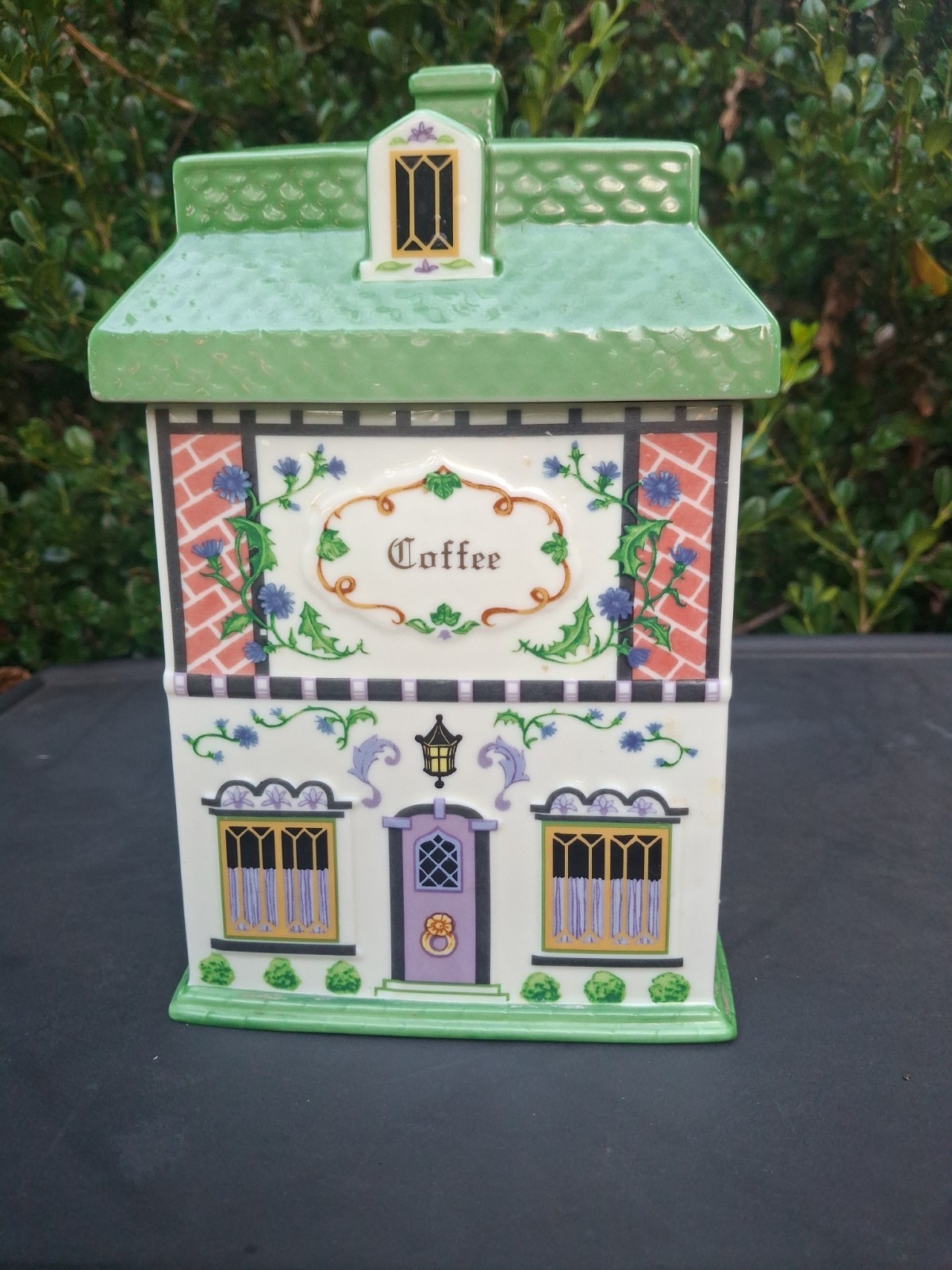 1995 Vtg Lenox Canterbury Crossing Coffee Porcelain Canister W/Lid 8.5 1995 Vtg Lenox Canterbury Crossing Coffee Porcelain Canister W/Lid 8.5