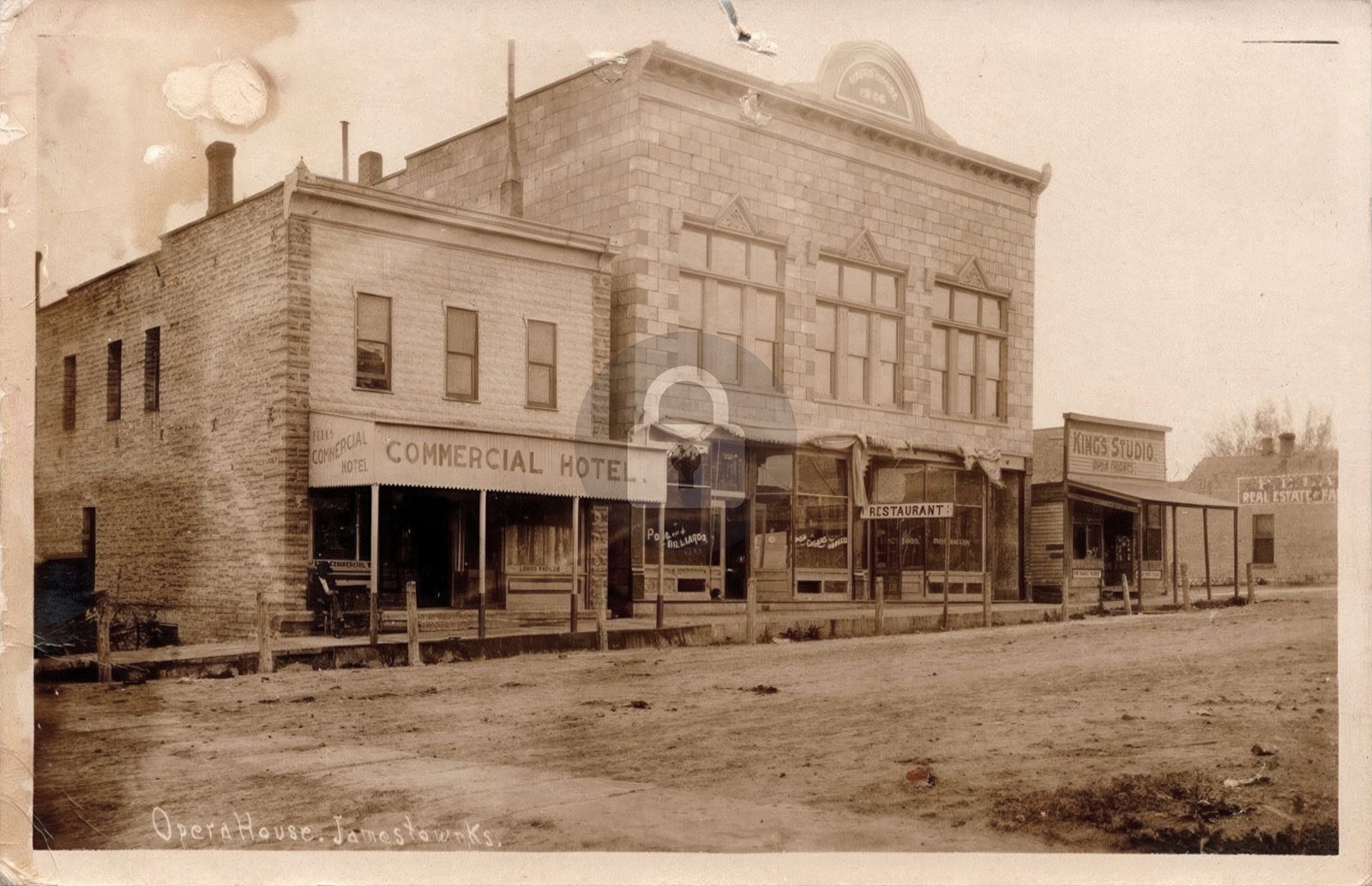 Vintage/Antique 1909 Opera House Jamestown Kansas Hotel RPPC Postcard COPY Vintage/Antique 1909 Opera House Jamestown Kansas Hotel RPPC Postcard COPY