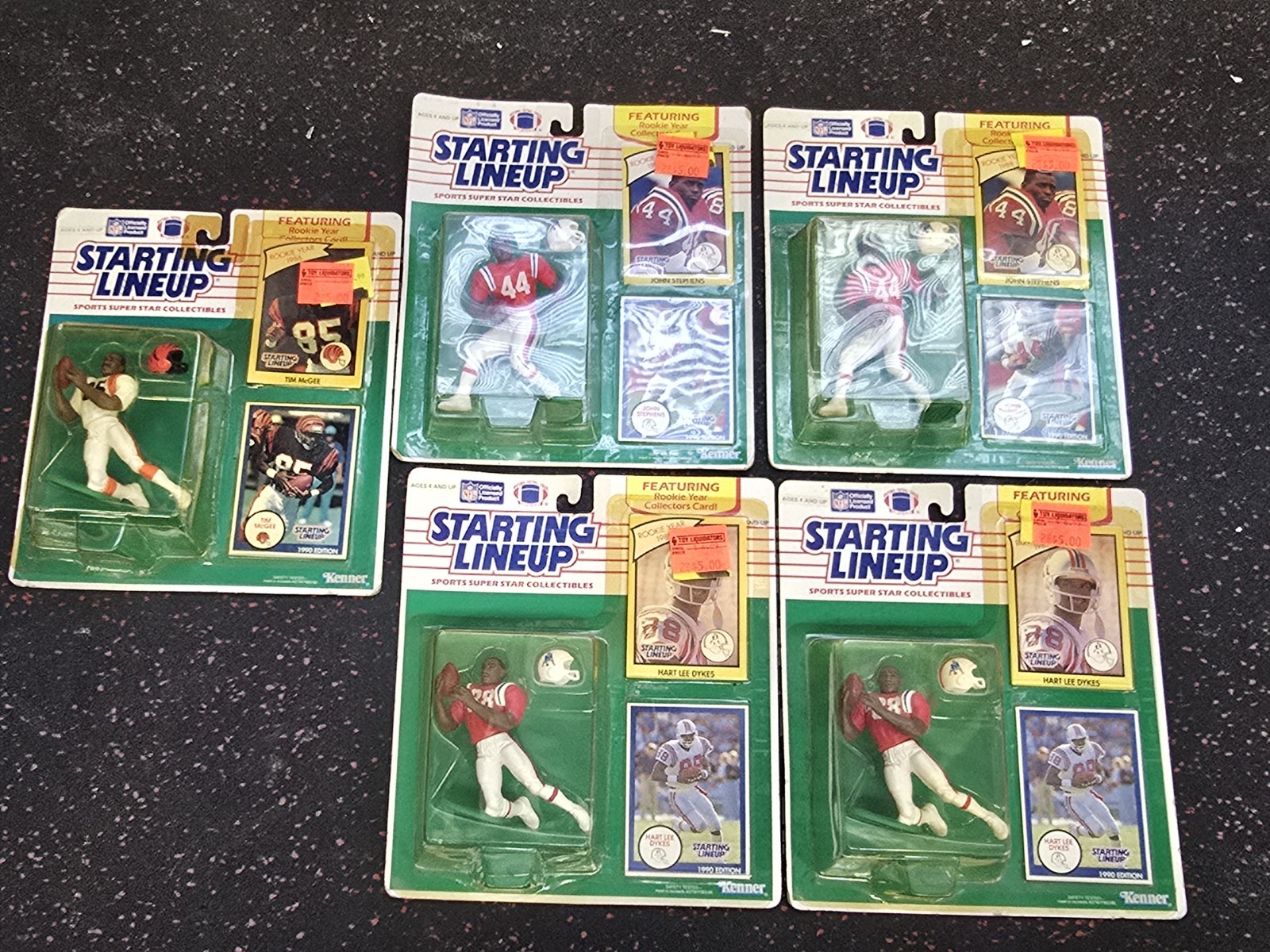 1990 Kenner Starting Lineup RARE LOT * JOHN STEPHENS x2 * TIM McGEE * LEE DYKES 1990 Kenner Starting Lineup RARE LOT * JOHN STEPHENS x2 * TIM McGEE * LEE DYKES