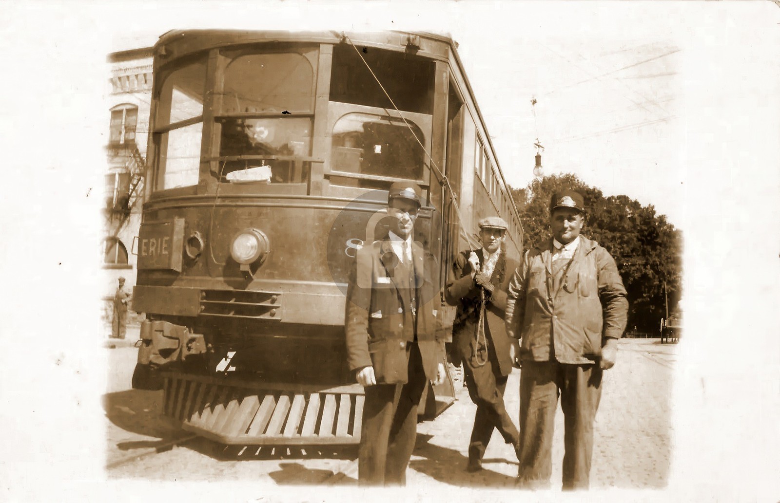 Fredonia NY New York Trolley Streetcar & Drivers RPPC Photo Postcard COPY Fredonia NY New York Trolley Streetcar & Drivers RPPC Photo Postcard COPY