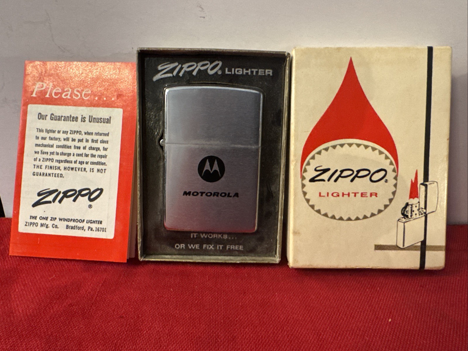 Vintage Motorola Zippo Lighter NIB - c. 1960s-70s Vintage Motorola Zippo Lighter NIB - c. 1960s-70s