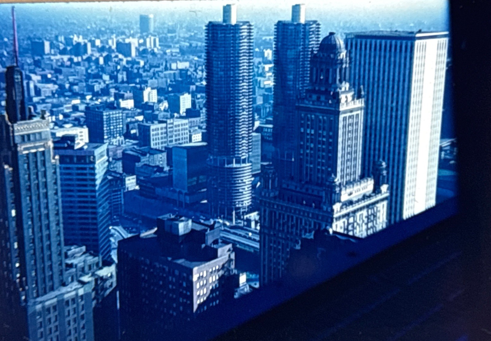 Orig 1967 Slide Chicago Illinois Downtown Skyline Cityscape Aerial View H99