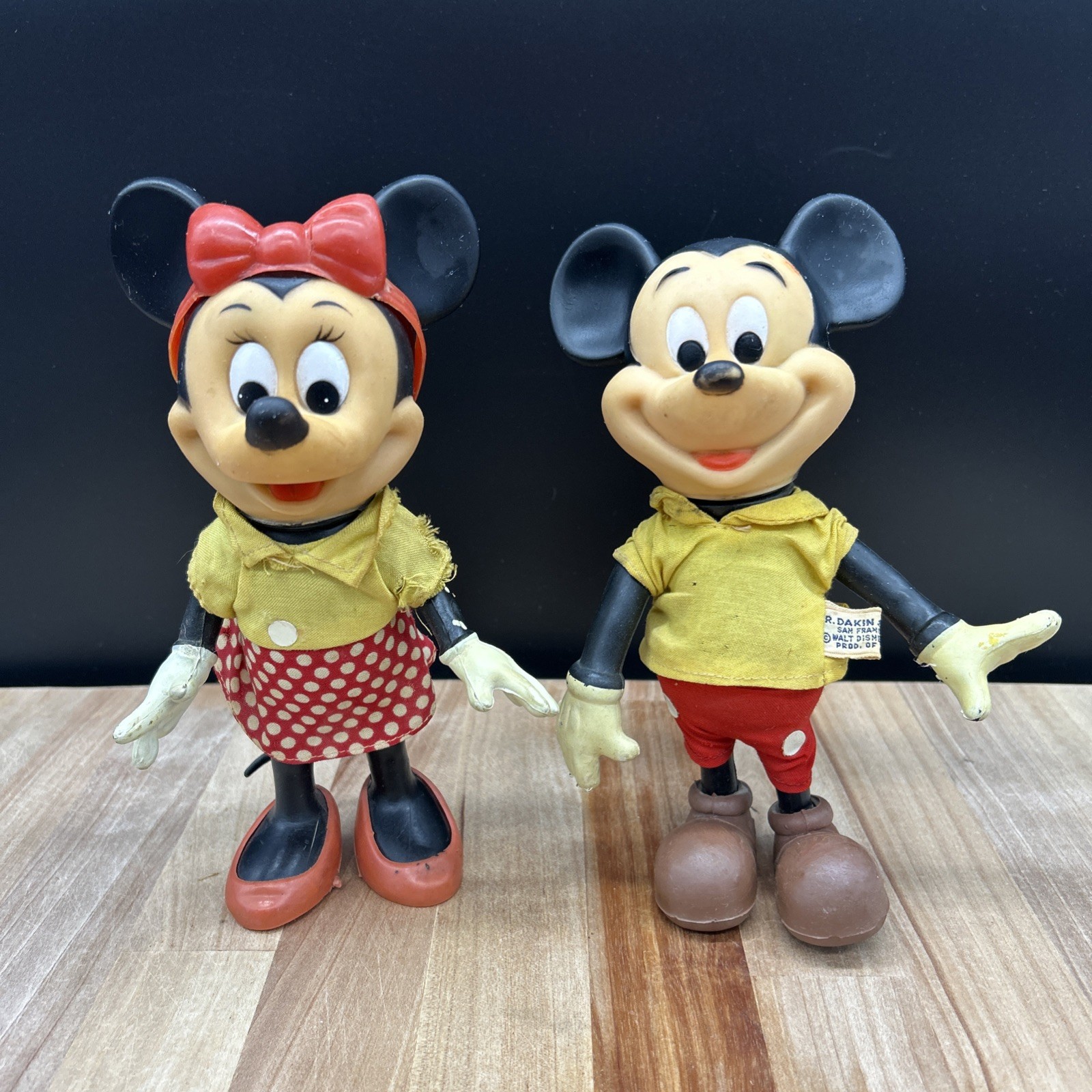 Vintage 1960\'s Set Minnie & Mickey Mouse Disney Figure Dakin Dolls Vintage 1960\'s Set Minnie & Mickey Mouse Disney Figure Dakin Dolls
