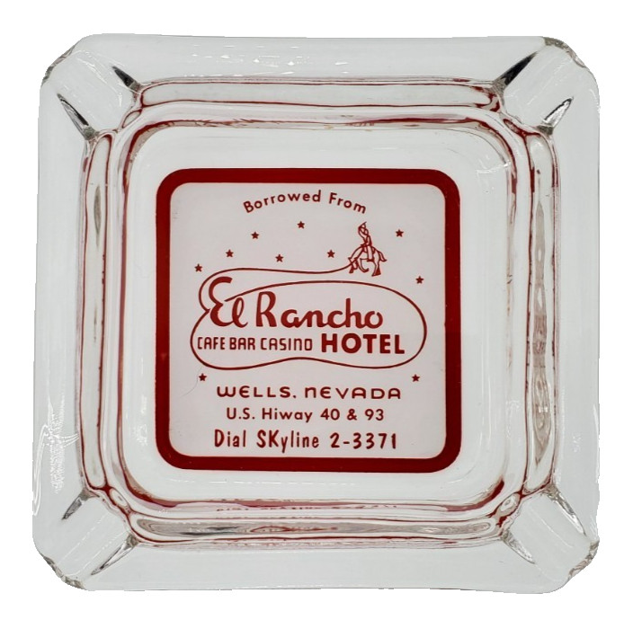 Vintage Marketing Ashtray El Rancho Cafe Bar Casino Hotel Wells Nevada NV Vintage Marketing Ashtray El Rancho Cafe Bar Casino Hotel Wells Nevada NV