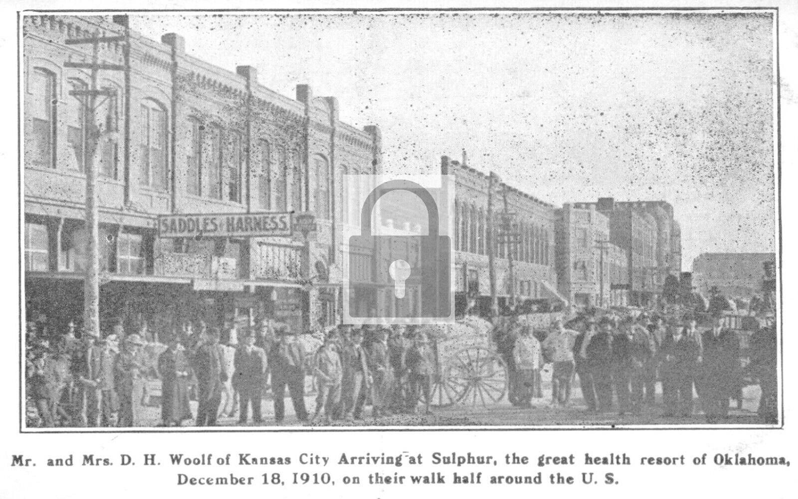 Street View D H Woolf Arriving In Sulphur Oklahoma OK Reprint Postcard