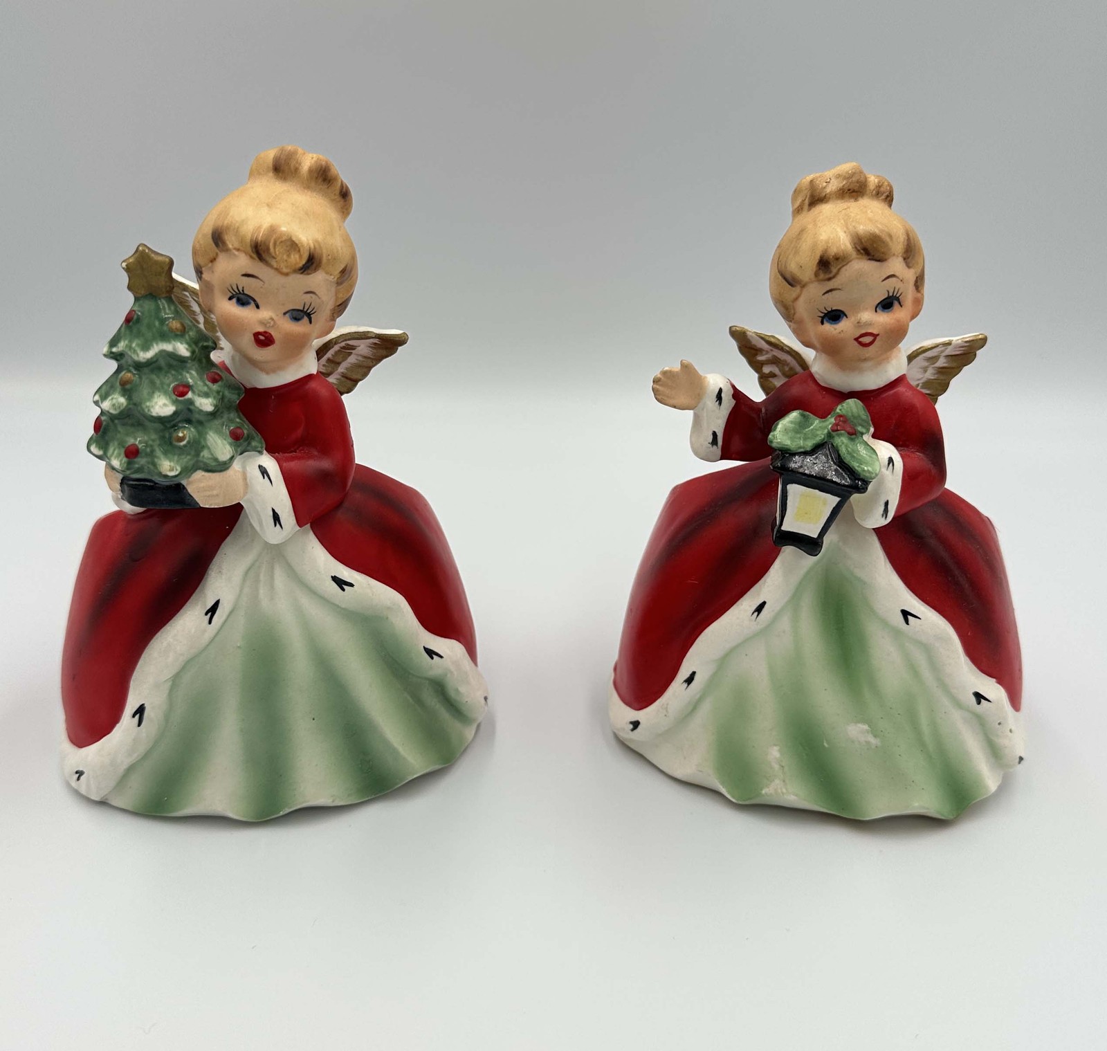 VTG Lot 2 Napco Napcoware Christmas Tree Angel Lantern Planter Figurine Japan VTG Lot 2 Napco Napcoware Christmas Tree Angel Lantern Planter Figurine Japan