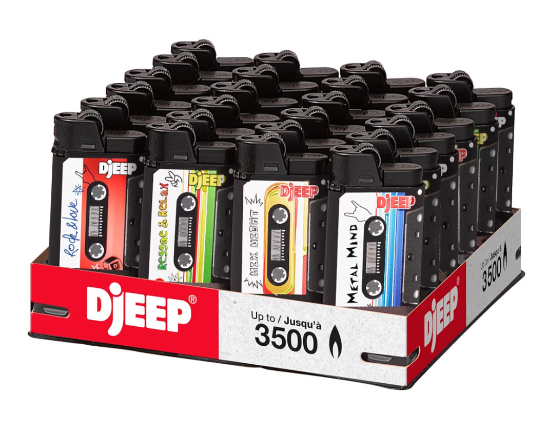 DJEEP Pocket Lighters, cassette Collection Lighters, 24 ct tray DJEEP Pocket Lighters, cassette Collection Lighters, 24 ct tray