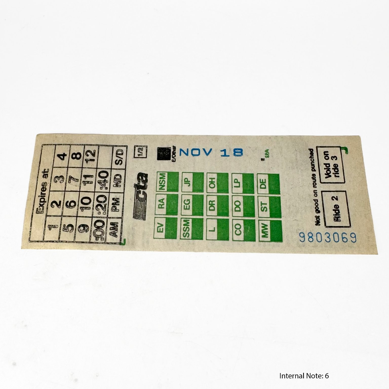 Vintage 1998 Chicago Transit Authority CTA Bus Trolley Transfer Ticket Pass Vintage 1998 Chicago Transit Authority CTA Bus Trolley Transfer Ticket Pass